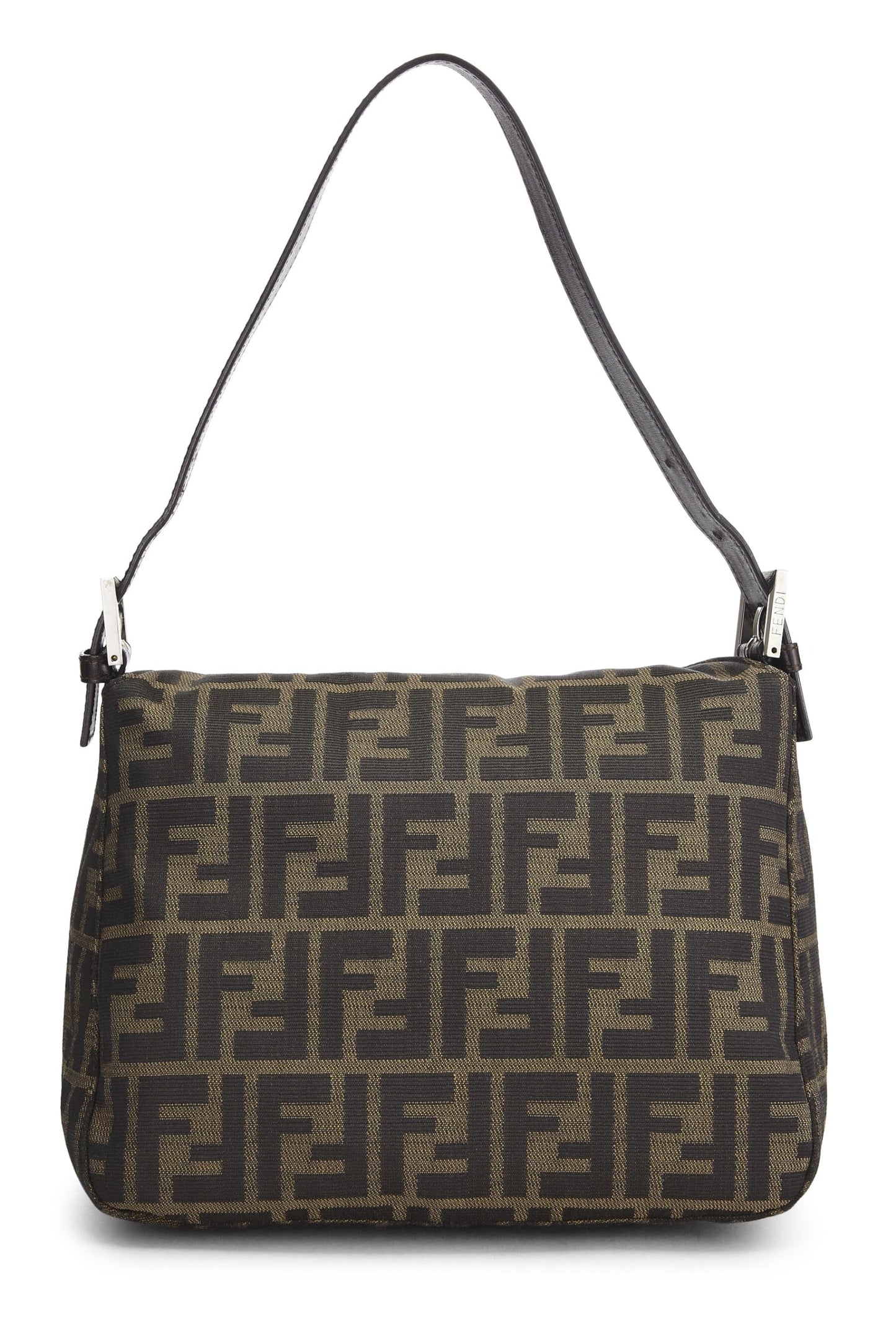 Fendi, Brown Zucca Canvas Shoulder Bag, Brown