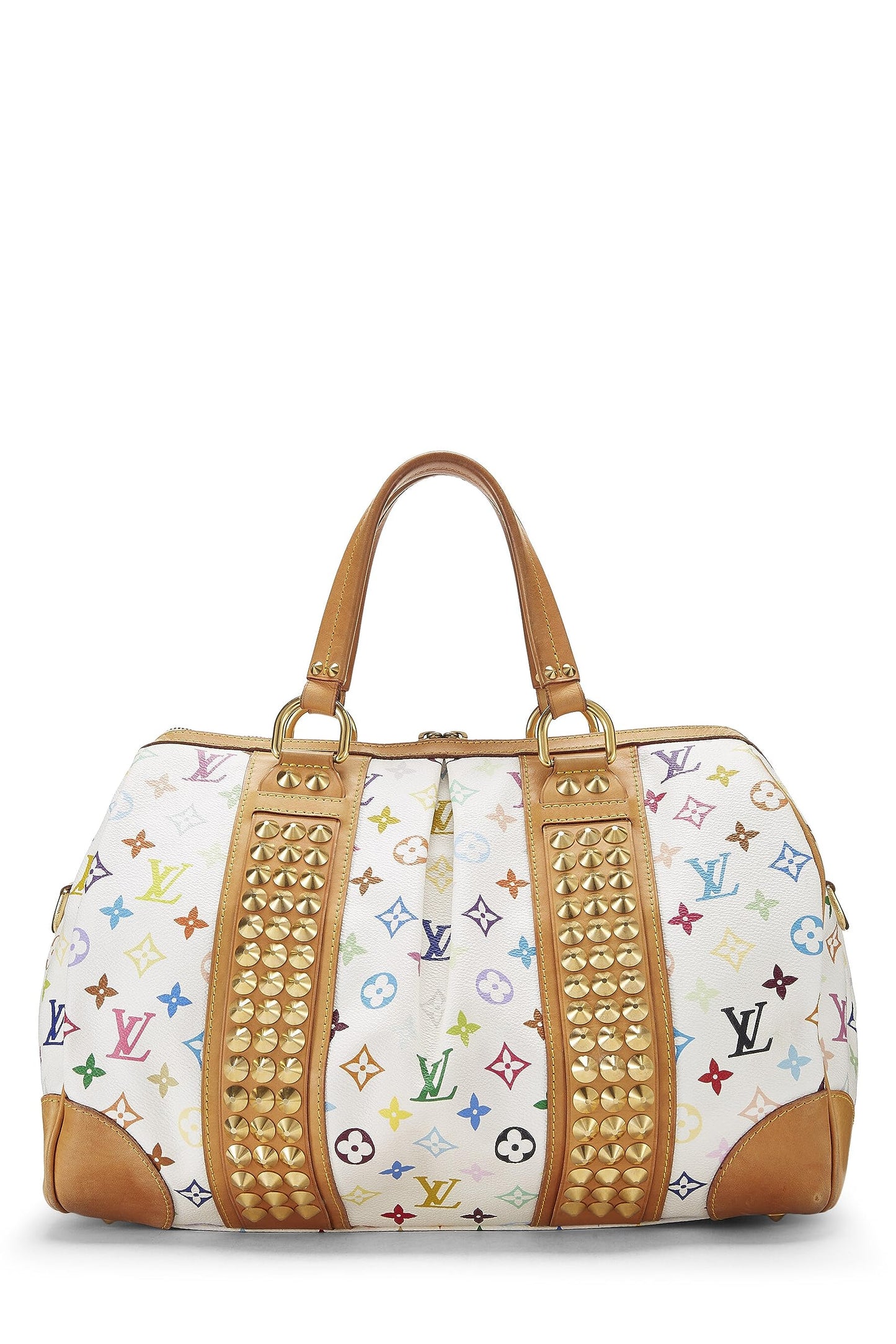 Louis Vuitton, Takashi Murakami x Louis Vuitton White Monogram Multicolore Courtney MM, White