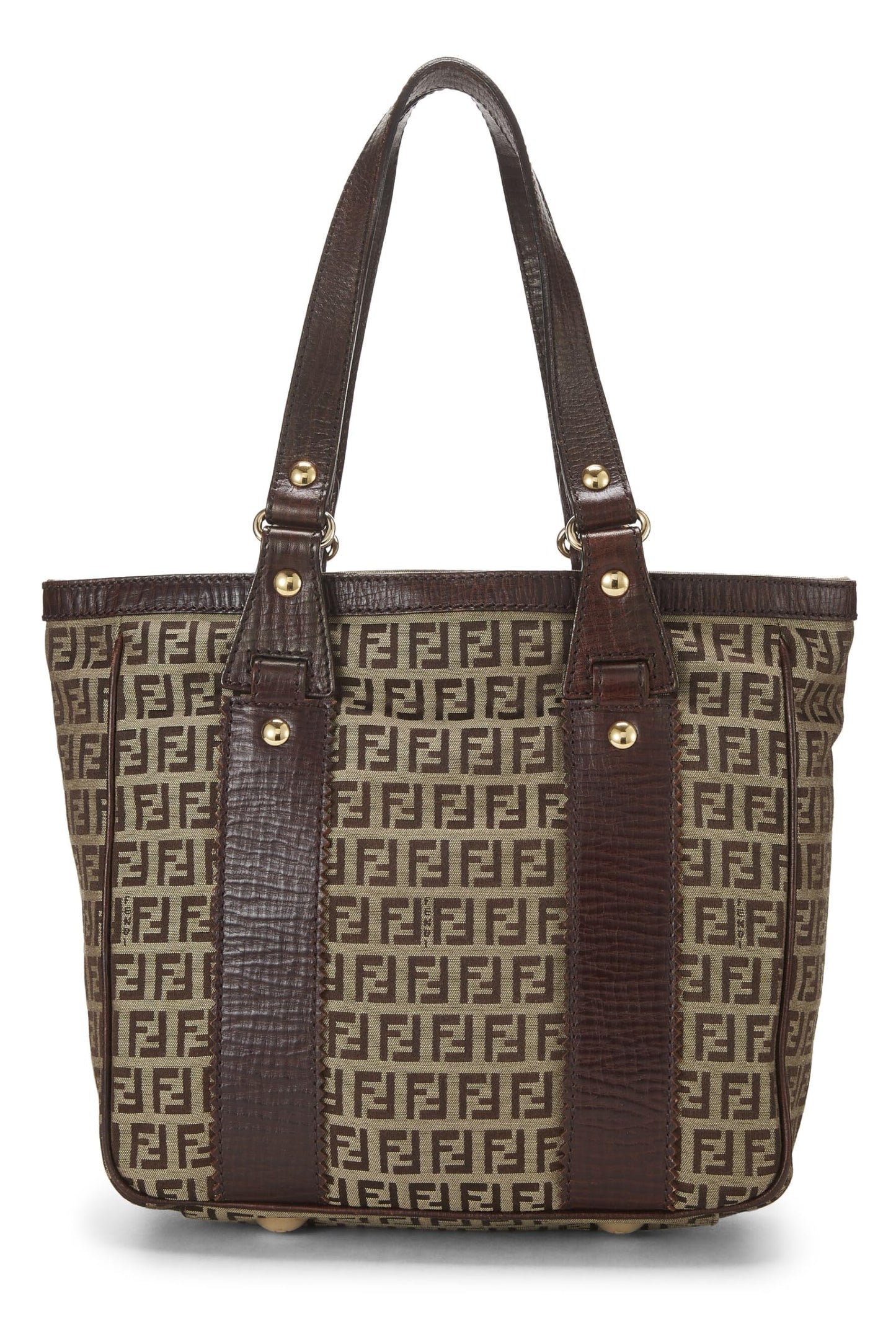 Fendi, Brown Zucchino Canvas Tote Small, Brown