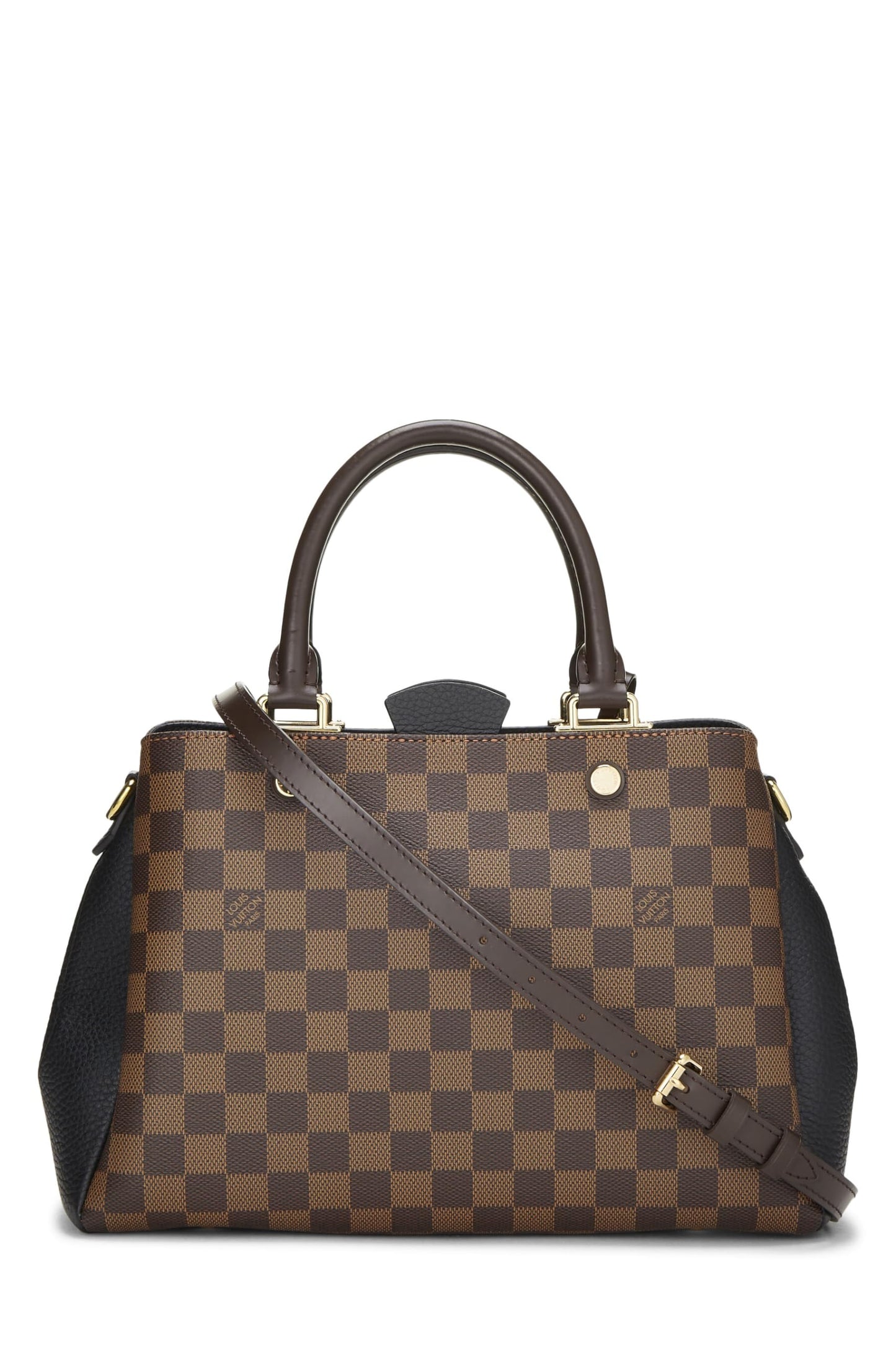 Louis Vuitton, Damier Ebene Canvas & Cream Leather Brittany, Black