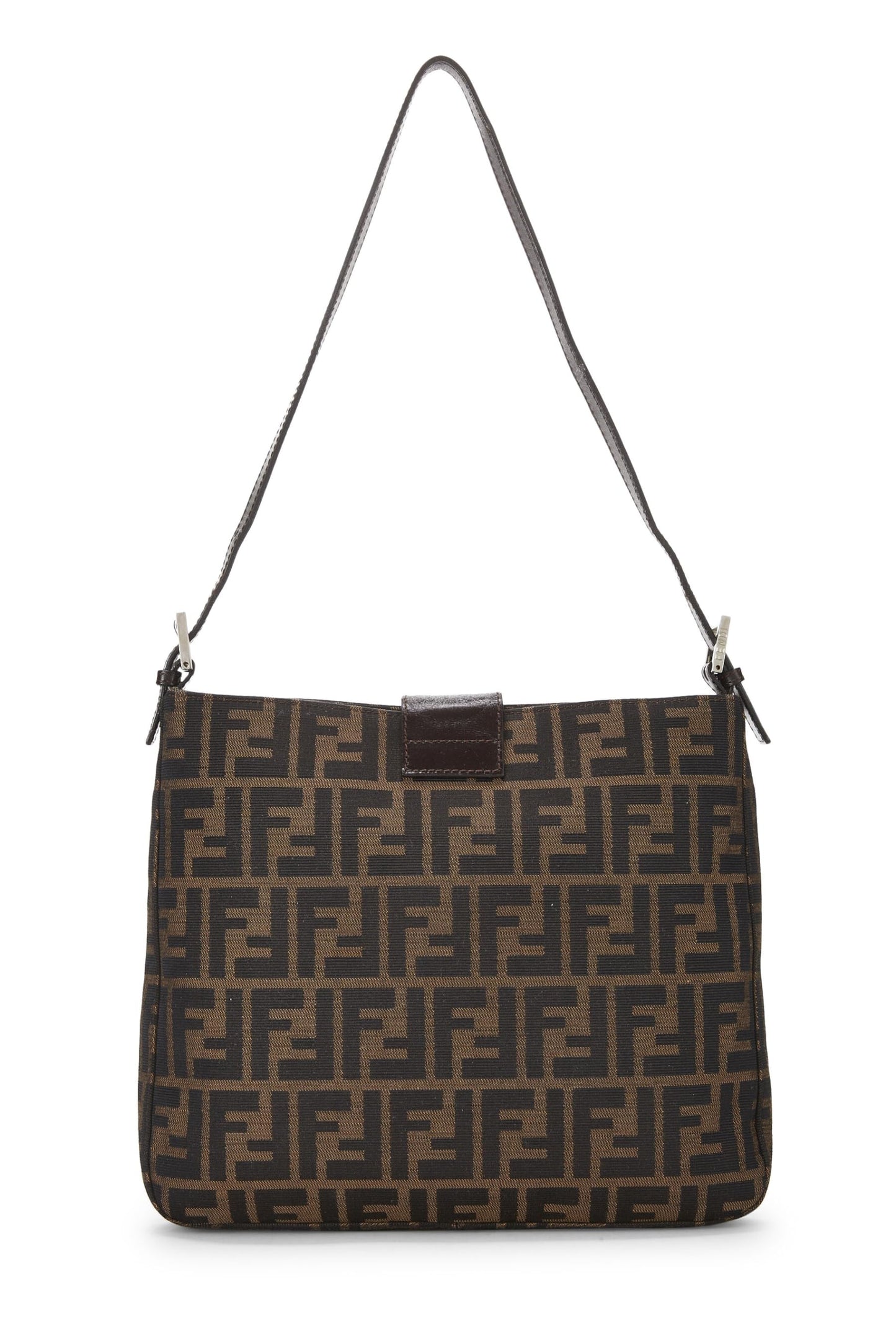 Fendi, Brown Zucca Canvas Shoulder Bag, Brown