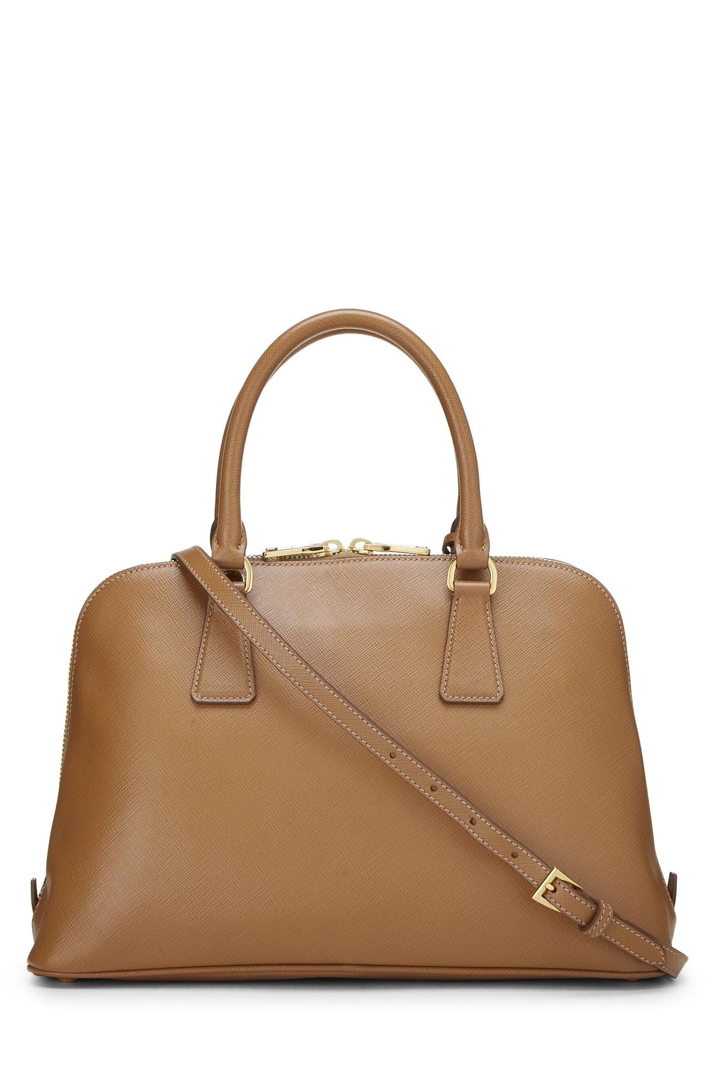 Prada, Brown Saffiano Promenade Medium, Brown Luxury Handbag