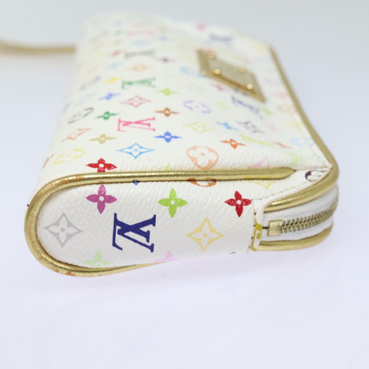 LOUIS VUITTON Monogram Multicolor Kate Pouch White Bron M55212 LV Auth 82391SA