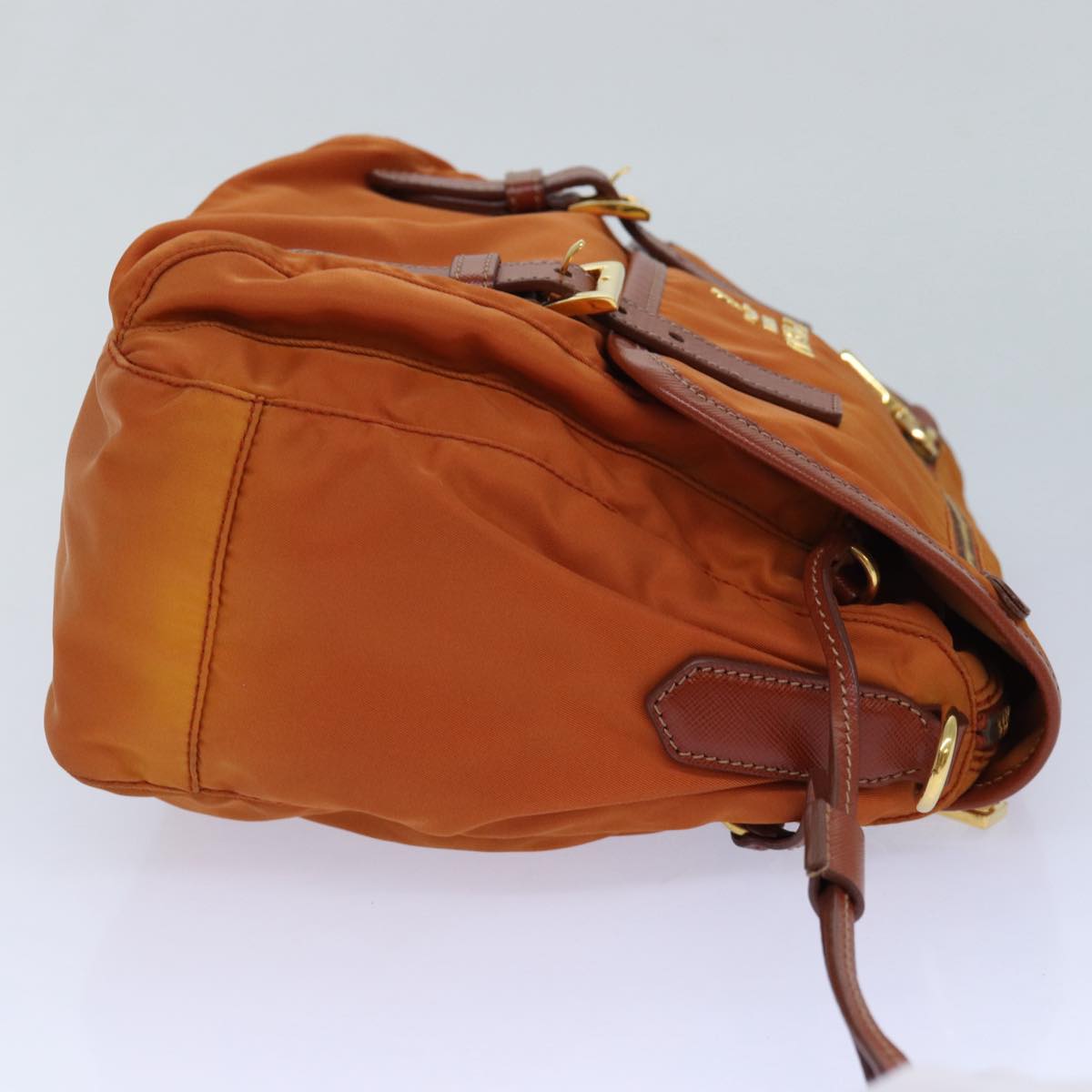 PRADA Shoulder Bag Nylon Orange Auth