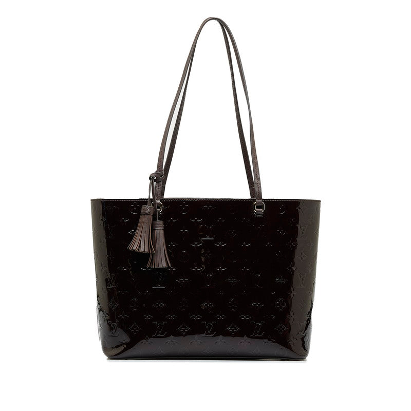 Louis Vuitton Monogram Verney Long Beach MM Tortoise Bag Amarant Pearl Patent Leather Louis Vuitton