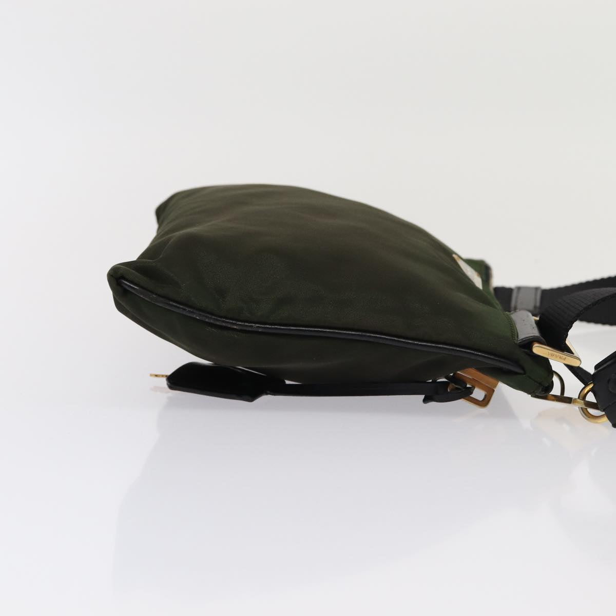 PRADA Shoulder Bag Nylon Khaki Auth
