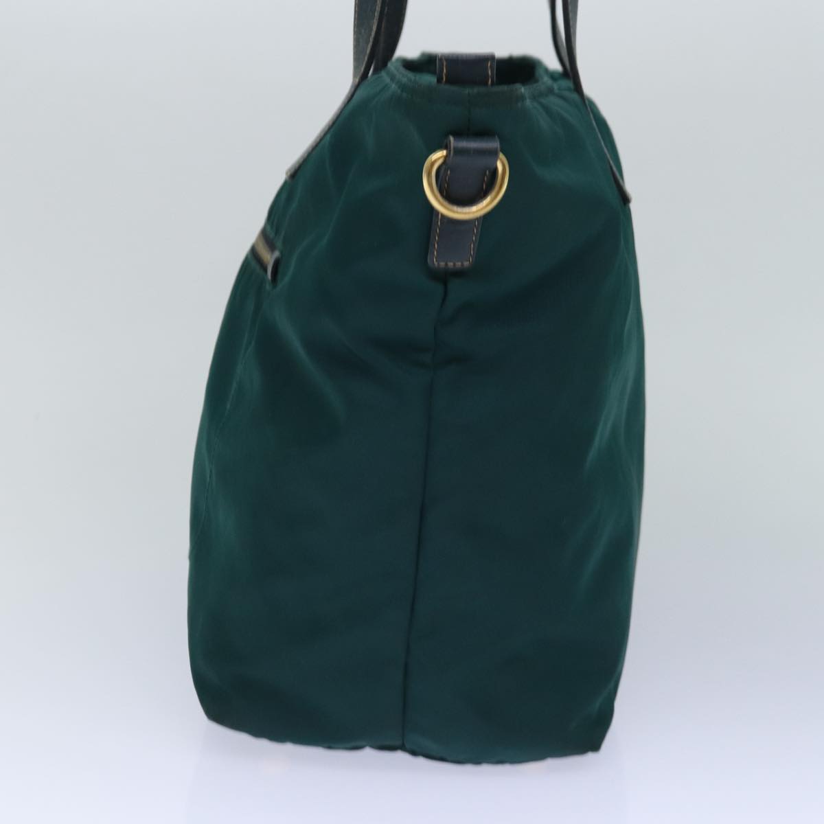 PRADA Tote Bag Nylon 2way Khaki Gold Auth