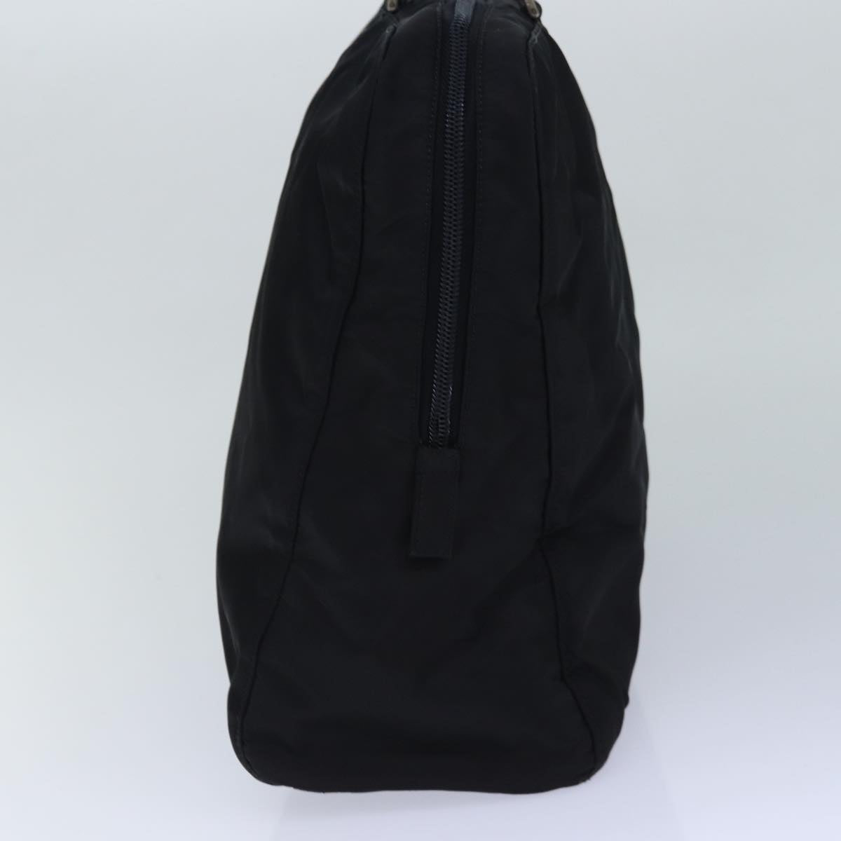 PRADA Hand Bag Nylon Black Silver Auth