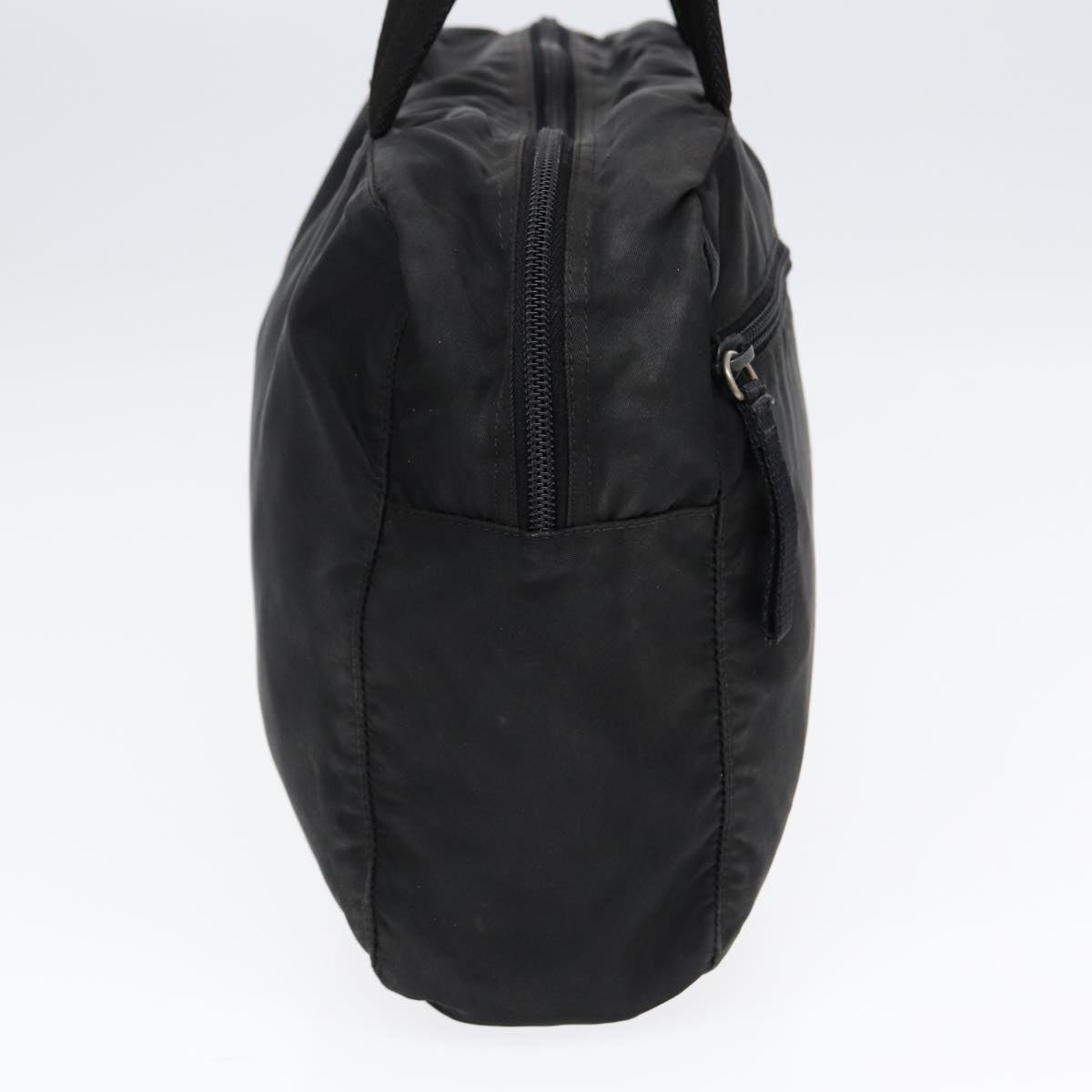 PRADA Hand Bag Nylon Black Silver Auth