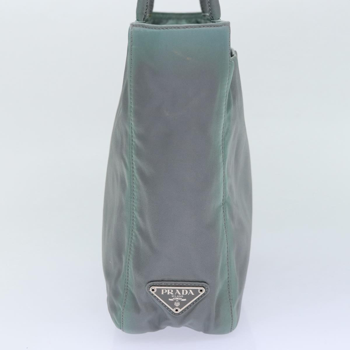 PRADA Hand Bag Nylon Gray Silver Auth