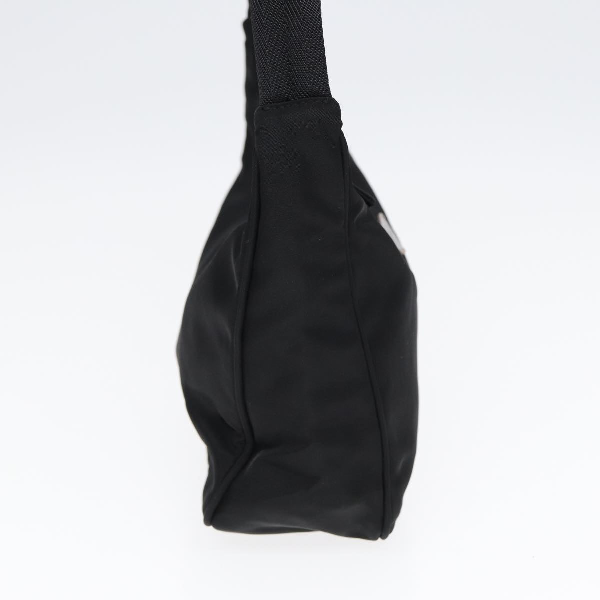 PRADA Hand Bag Nylon Black Silver Auth