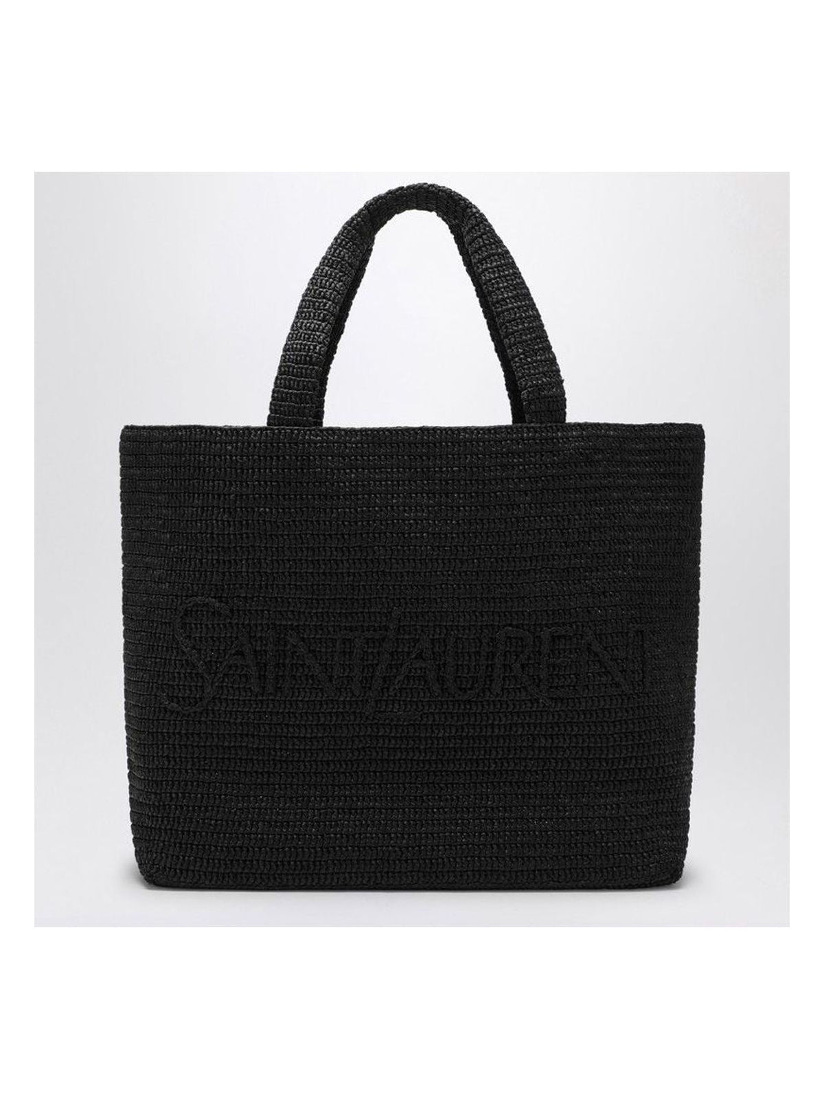 Luxury Saint Laurent Trending 2025 Women's Raffia Tote Bag in Black |