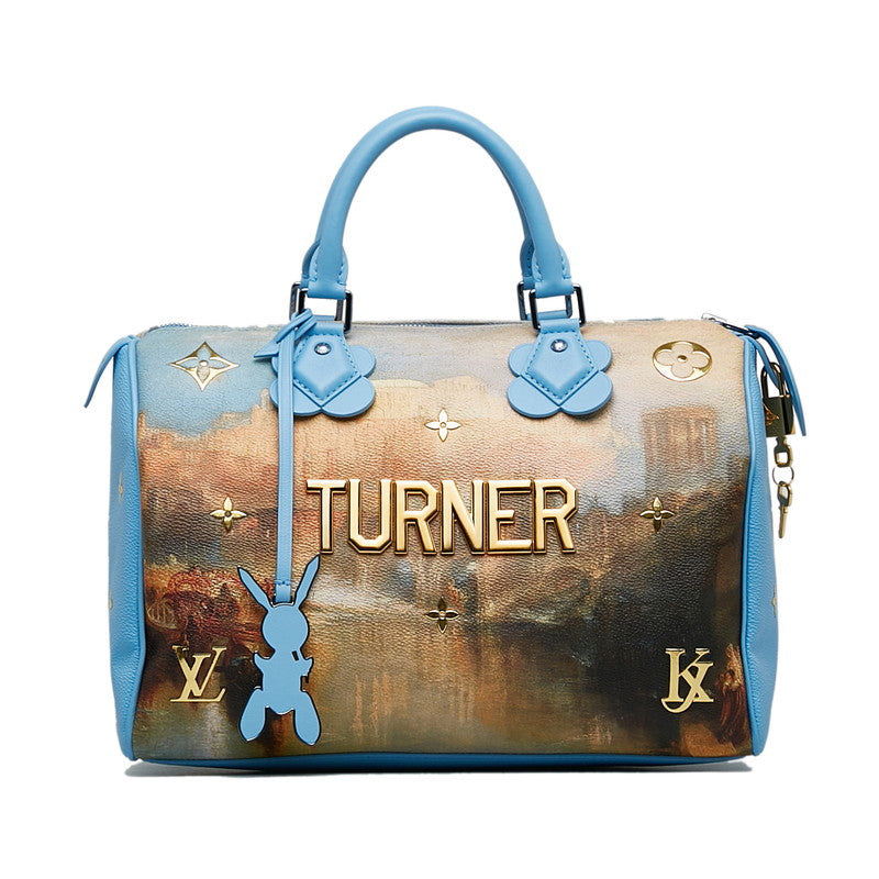 Louis Vuitton Masters Collection Turner Speed 30 Handbag Blue Multicolor PVC Leather Ladies Louis Vuitton
