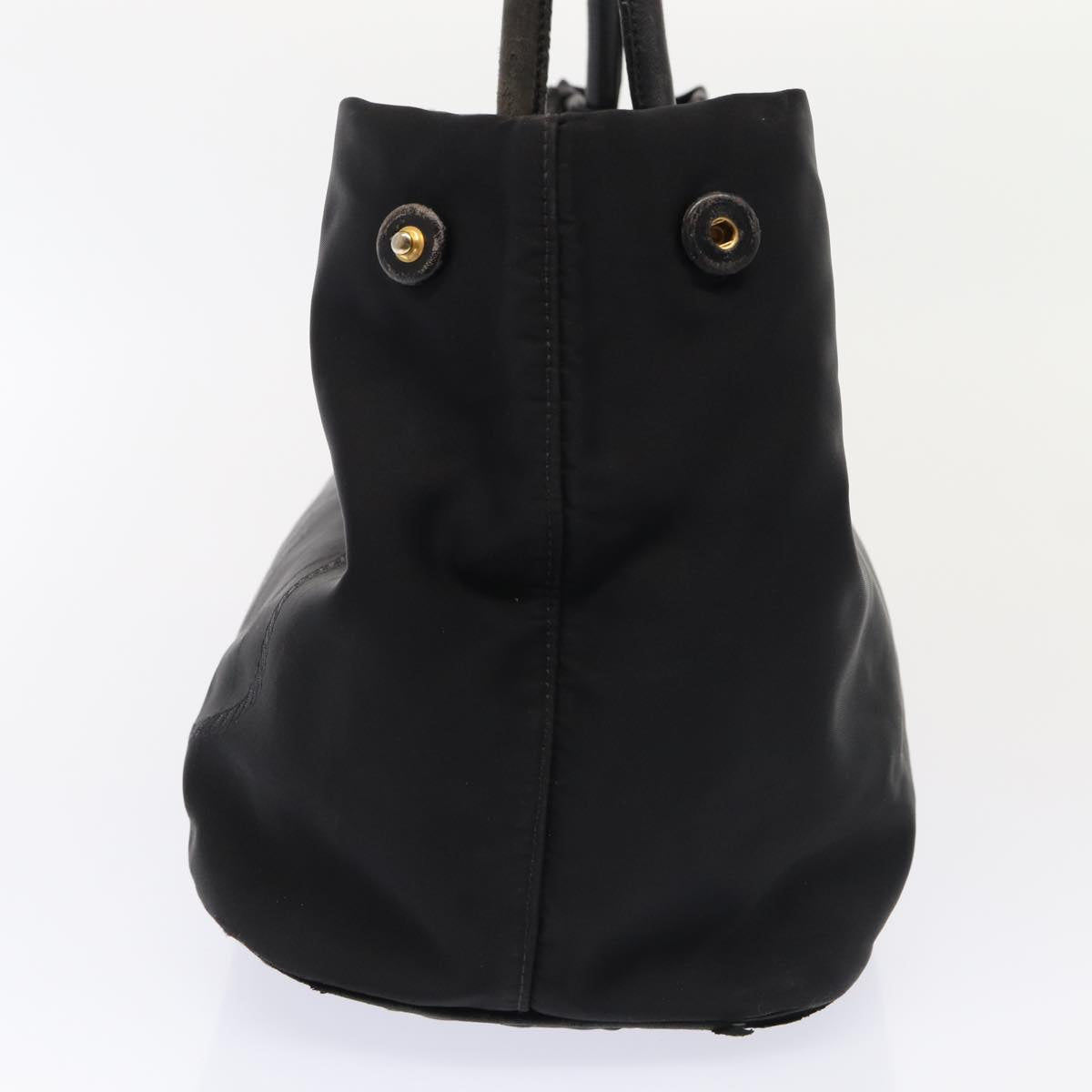PRADA Shoulder Bag Nylon Black Gold Auth