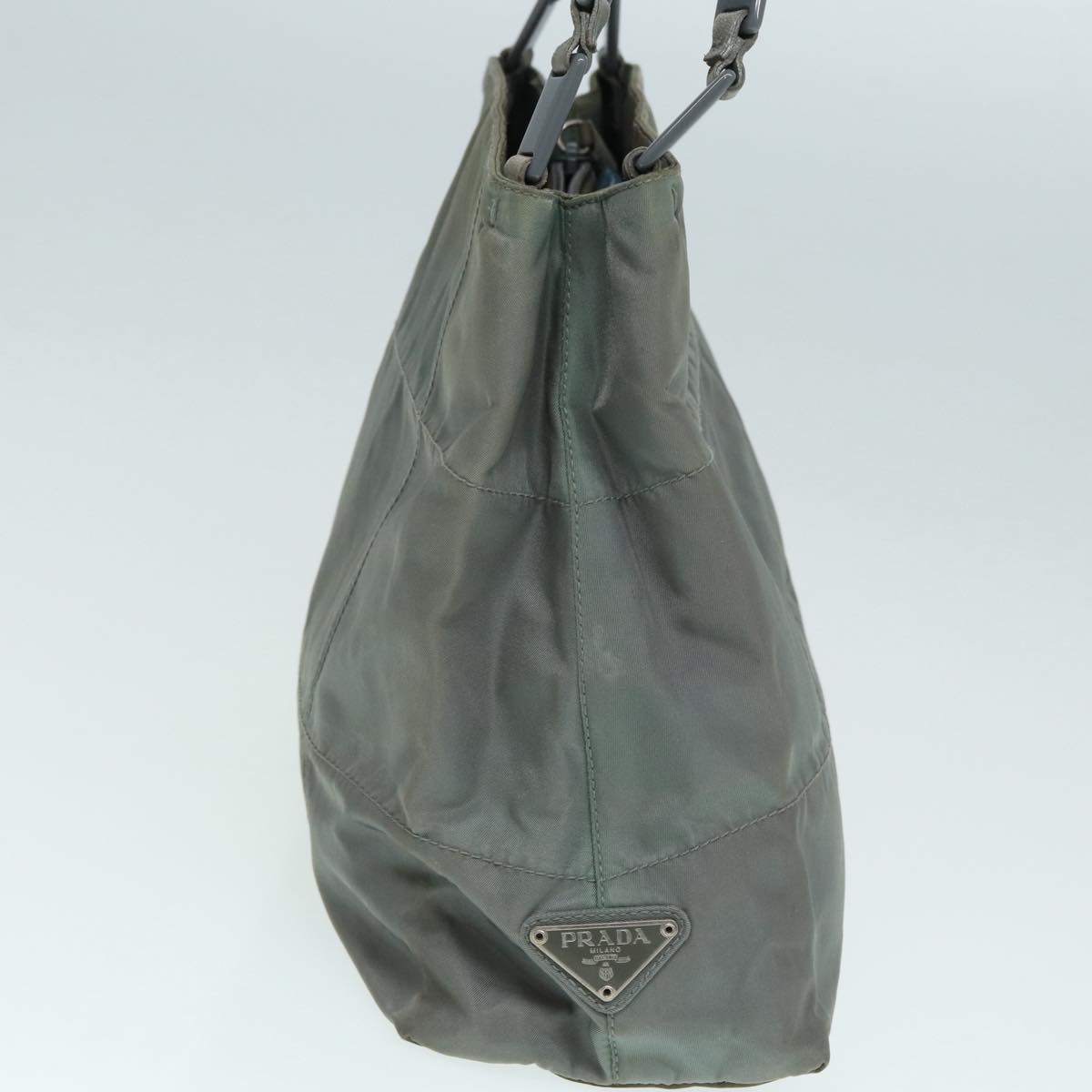 PRADA Tote Bag Nylon Gray Silver Auth