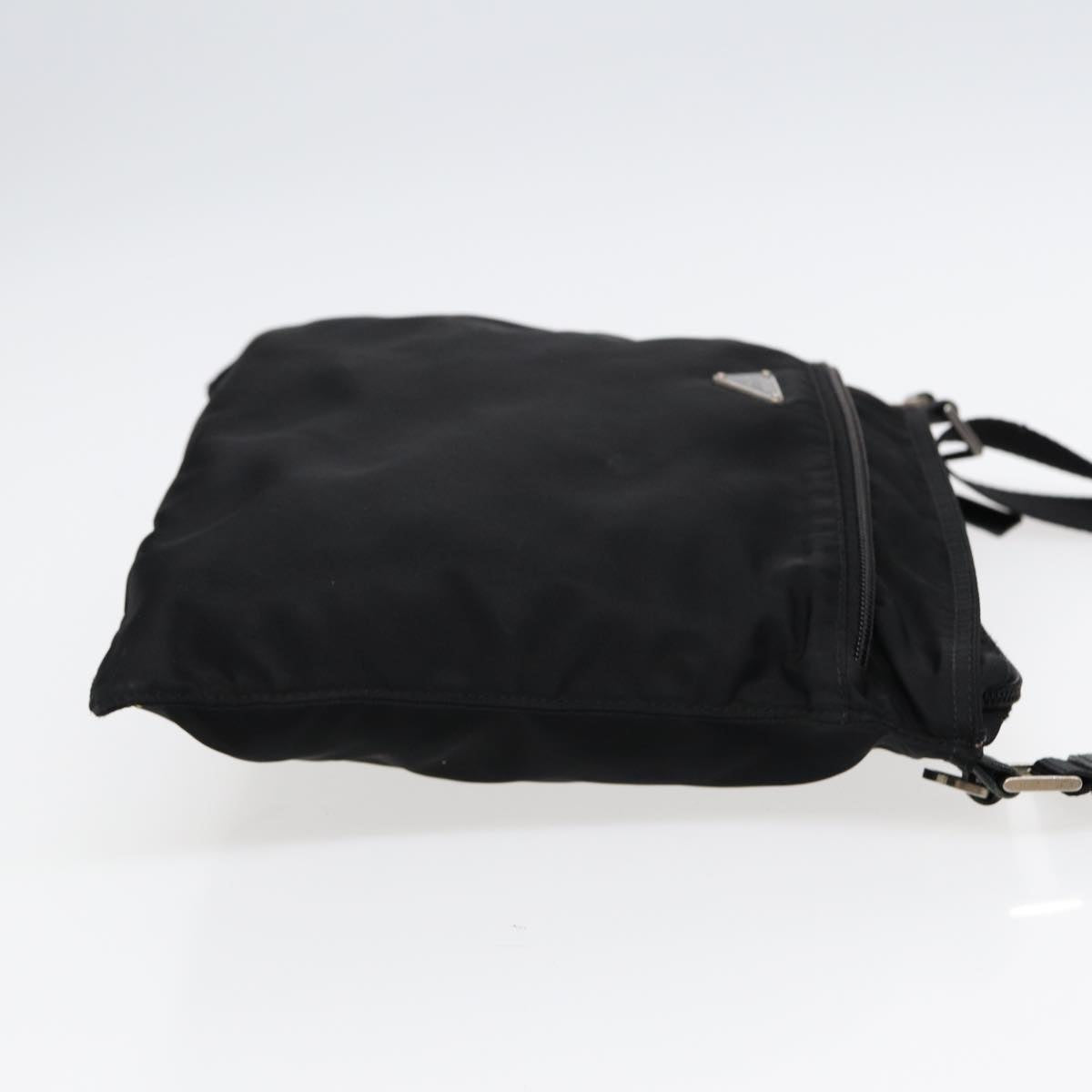 PRADA Shoulder Bag Nylon Black Silver Auth