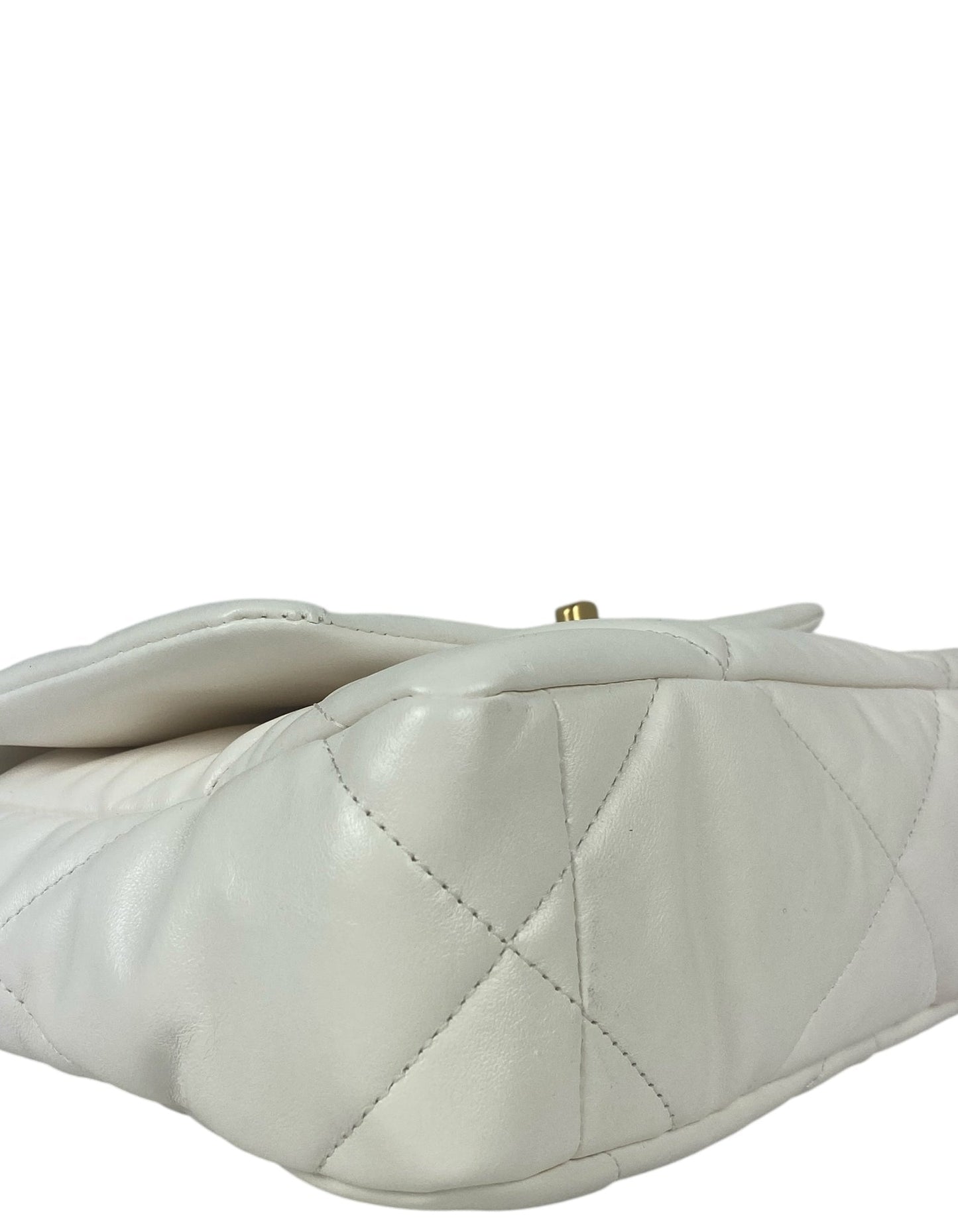 Chanel NWT White Lambskin Quilted Medium 19 Bag