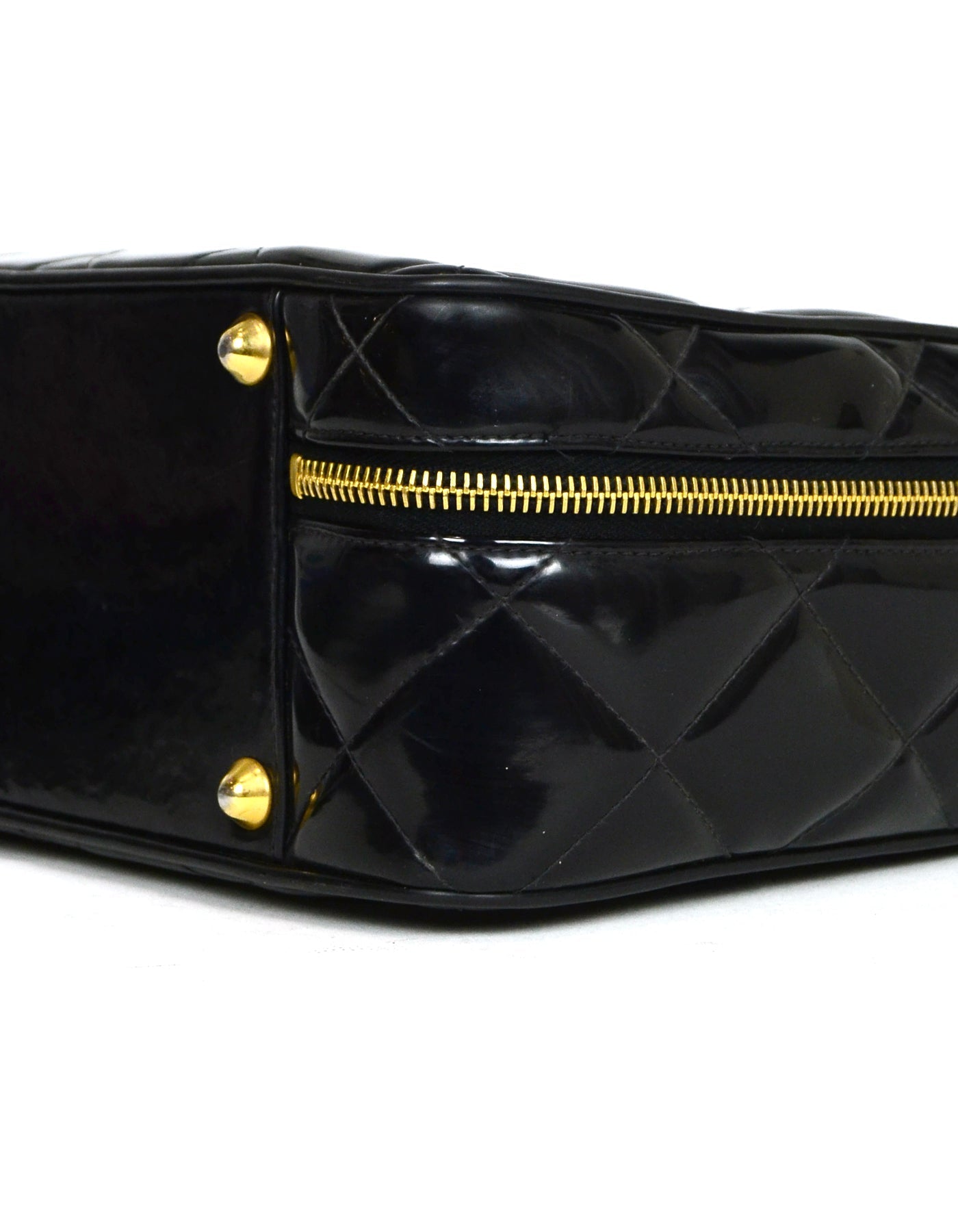 Chanel Black Patent ZIp Around Bag
