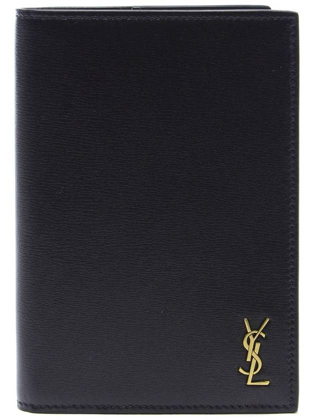 Luxury Saint Laurent Trending 2026 Monogram Logo Card Passport Wallet Black