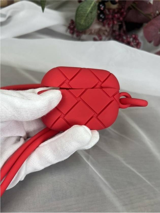 Luxury Bottega Veneta Intrecciato Airpod Pro Case Red