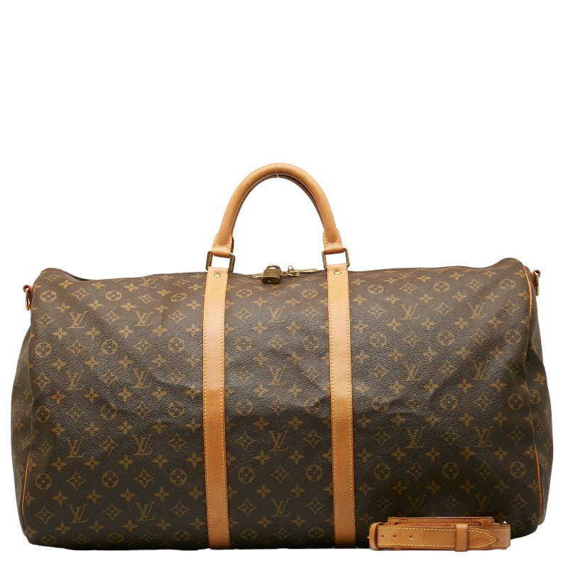 Louis Vuitton Monogram Keepall Bandouliere 60 Boston Bag Brown