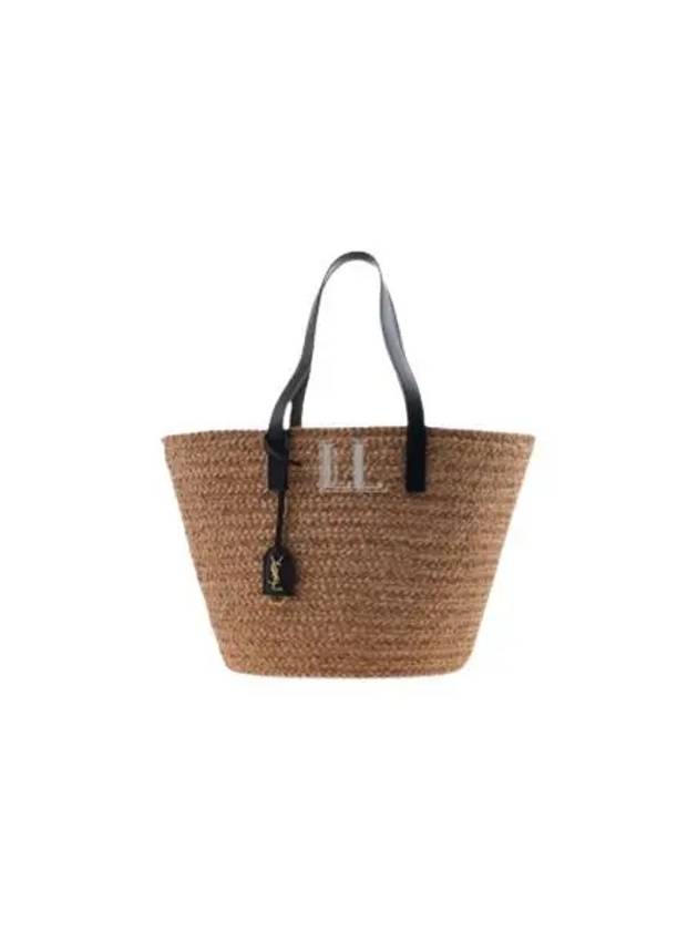 Luxury Saint Laurent Trending 2025 Raffia Panier Basket Tote Bag Natural Black