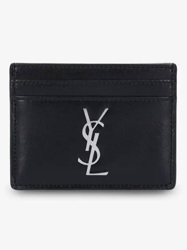 Luxury Saint Laurent Trending 2026 Monogram Card Case in Smooth Leather Black