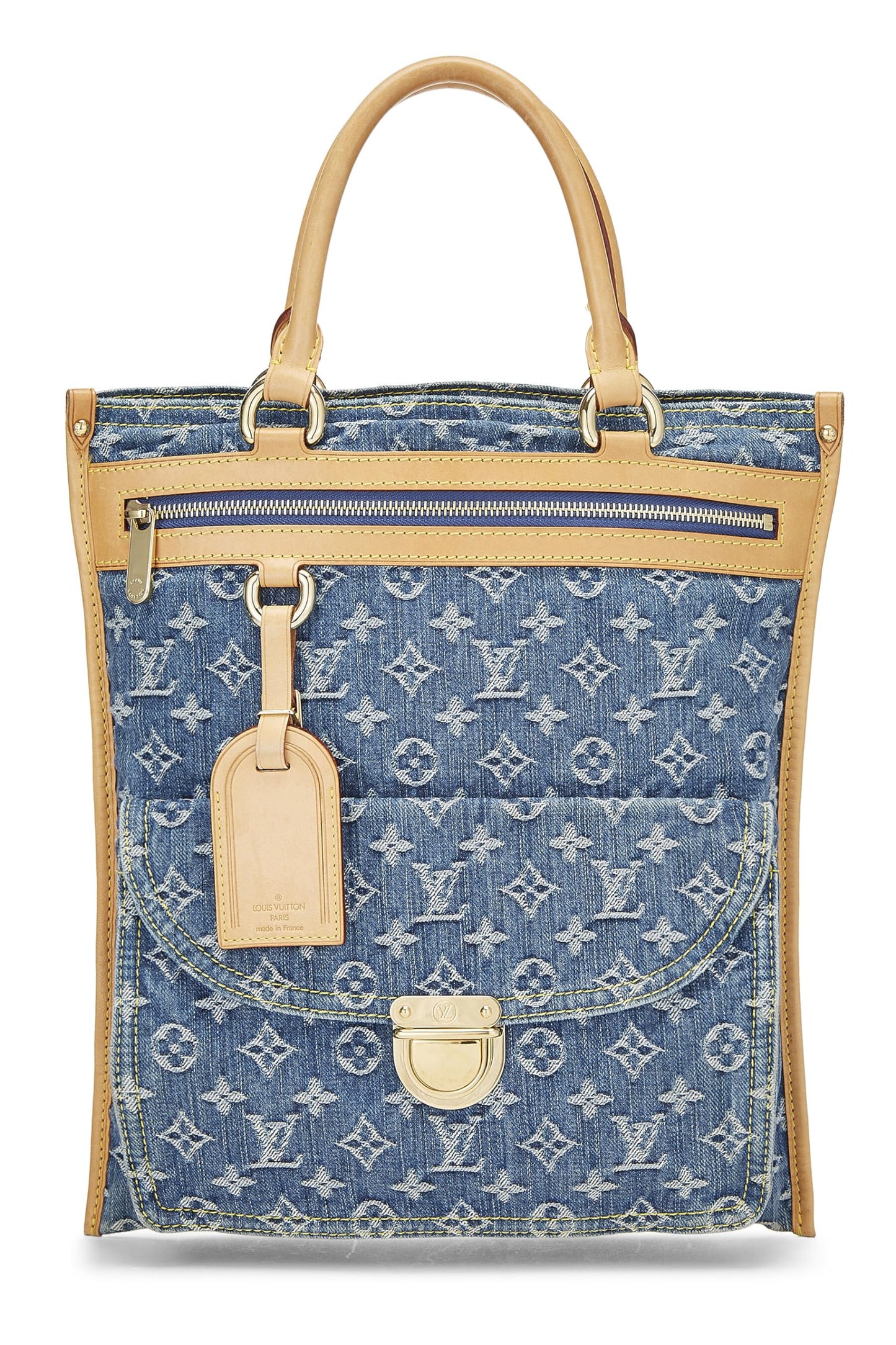 Louis Vuitton, Blue Monogram Flat Shopper, Blue
