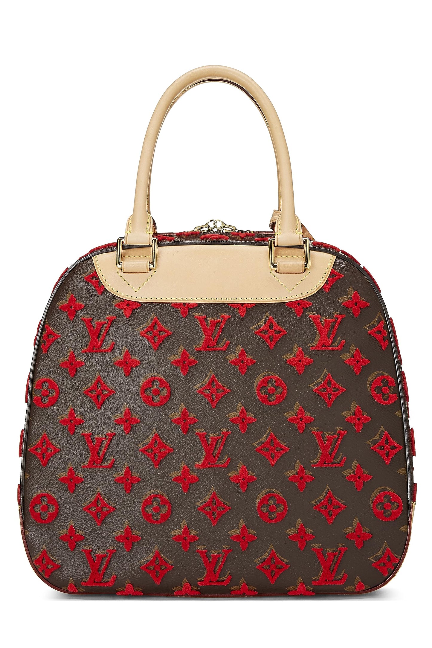 Louis Vuitton, Red Monogram Tuffetage Deauville Cube, Red