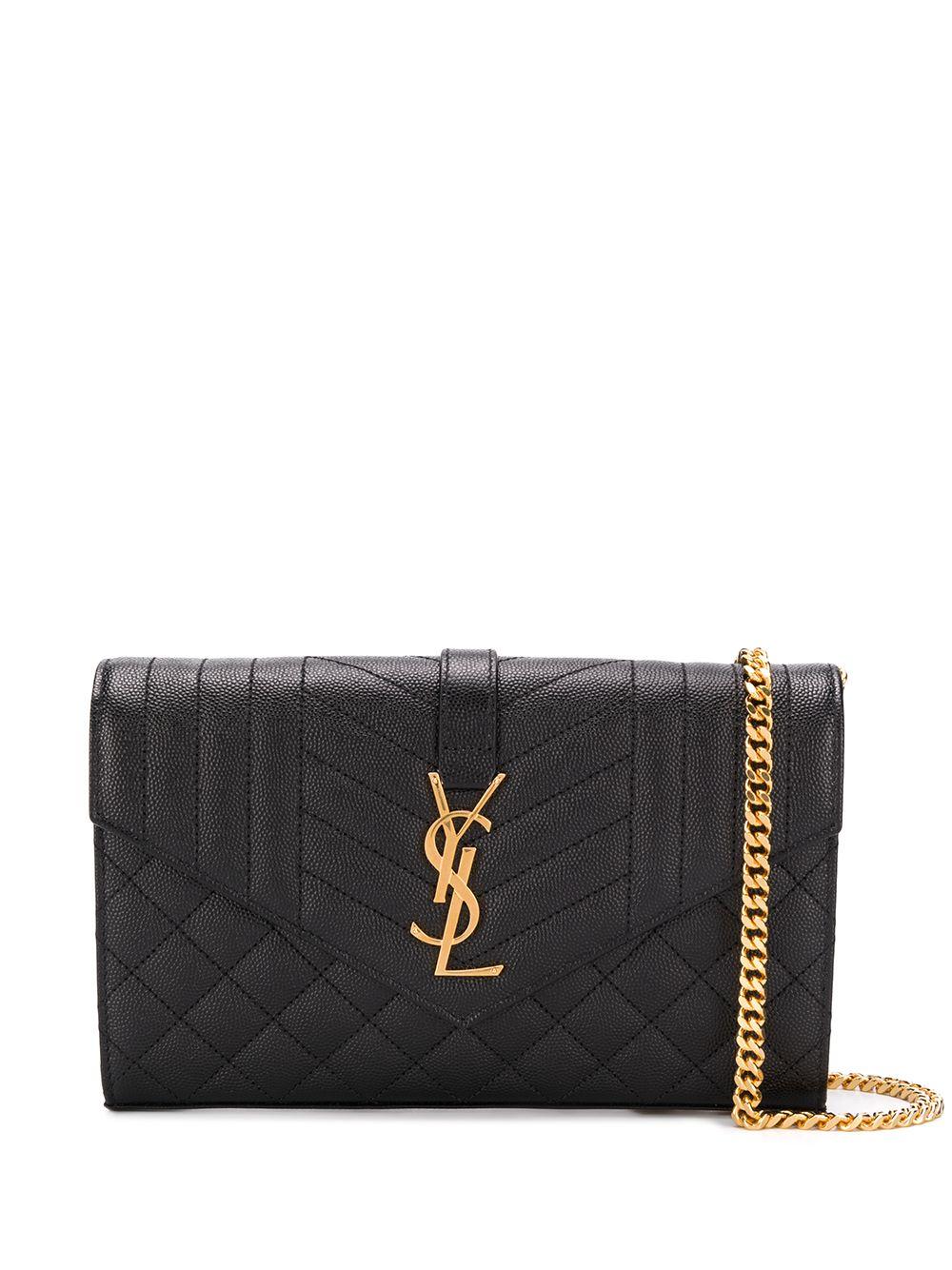 Luxury Saint Laurent Trending 2026 Women's Cassandre Chain Wallet in Nero | 620280BOW91