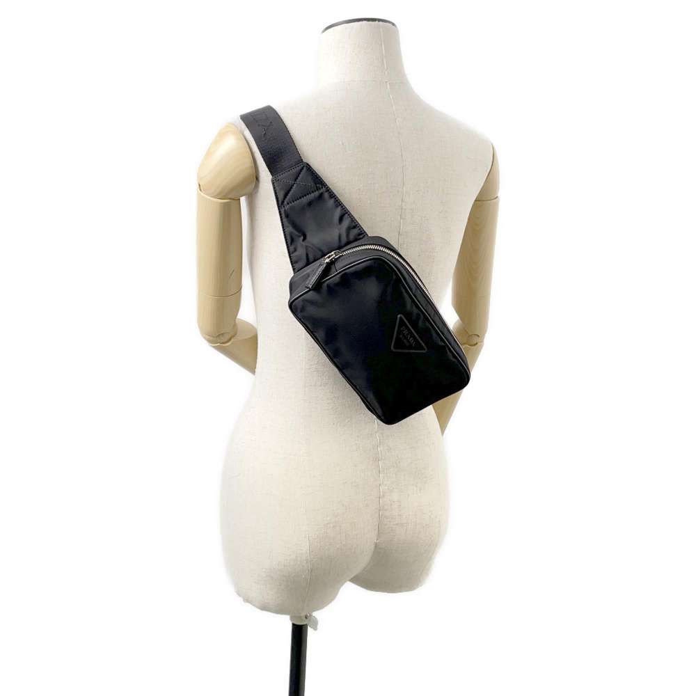 PRADA Logo Crossbody Bag Black Nylon