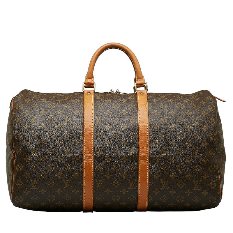 Louis Vuitton Monogram Keiphorus 50 Boston Bag Handbag Brown PVC Leather Louis Vuitton