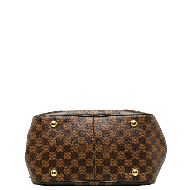 Louis Vuitton Verona PM Handbag Brown PVC Leather Louis Vuitton