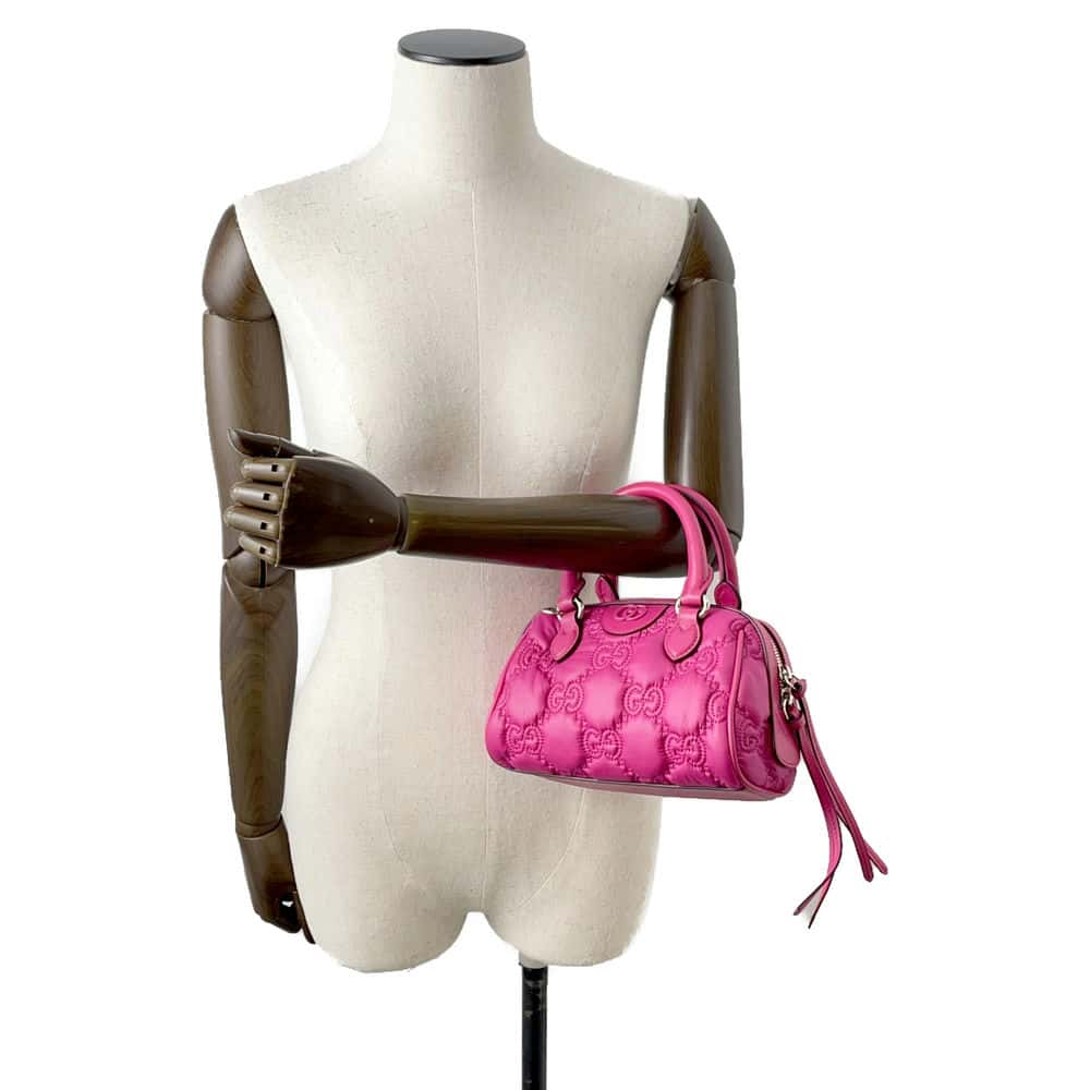 Gucci Nylon Chain Leather Shoulder Bag