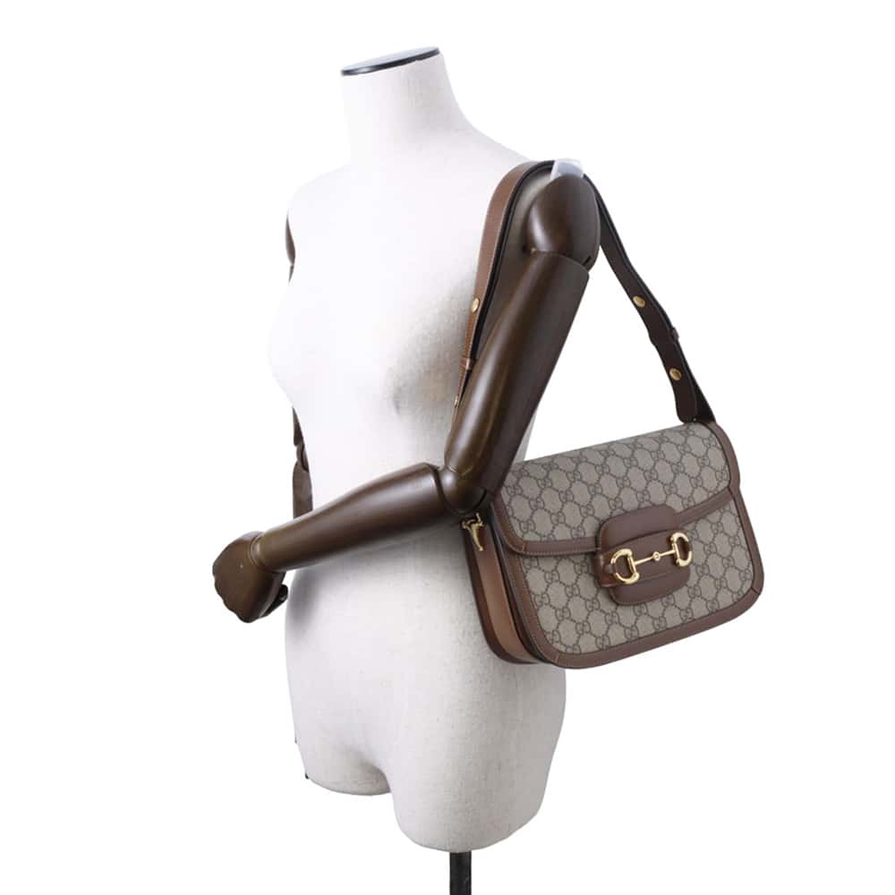 Gucci Leather Canvas Shoulder Bag