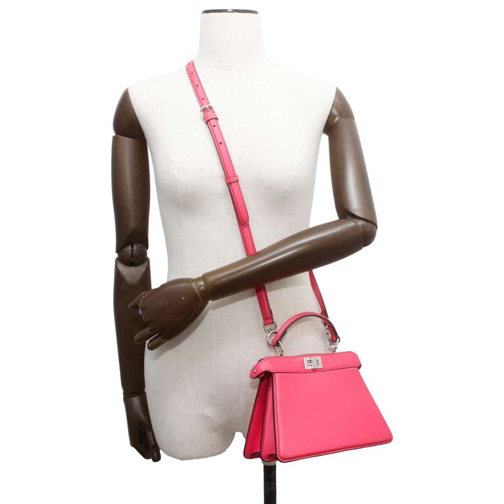 FENDI Peekaboo Icy You Pink 8BN335 Leather Size Petit