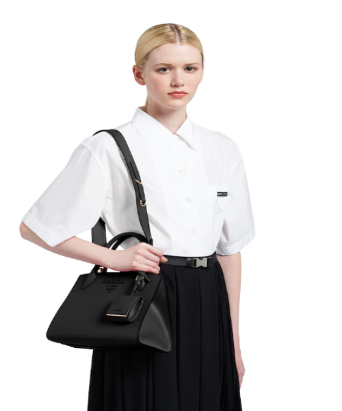 Prada Monochrome Saffiano Leather Bag Magnolia