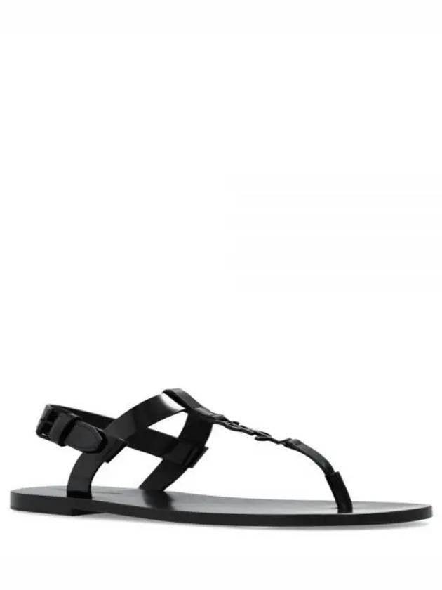 Luxury Saint Laurent Trending 2026 Cassandre Flip Flops Black