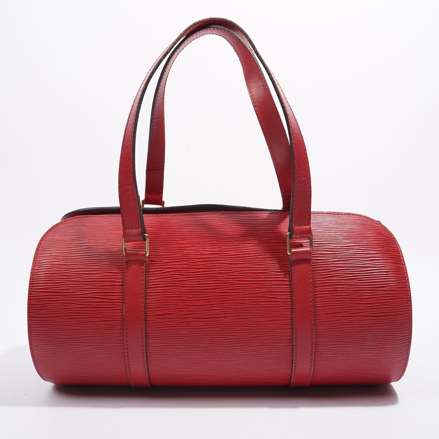 Louis Vuitton Soufflot Handbag Red Epi Leather