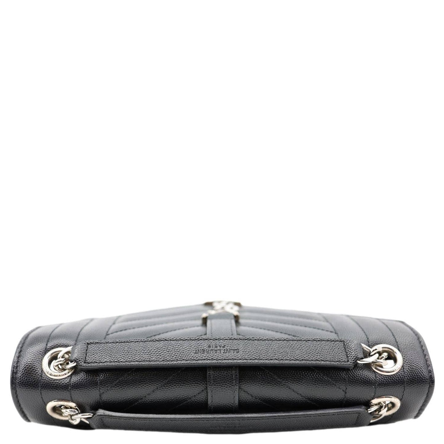 YVES SAINT LAURENT Envelope Medium Mix Matelasse Leather Shoulder Bag Black