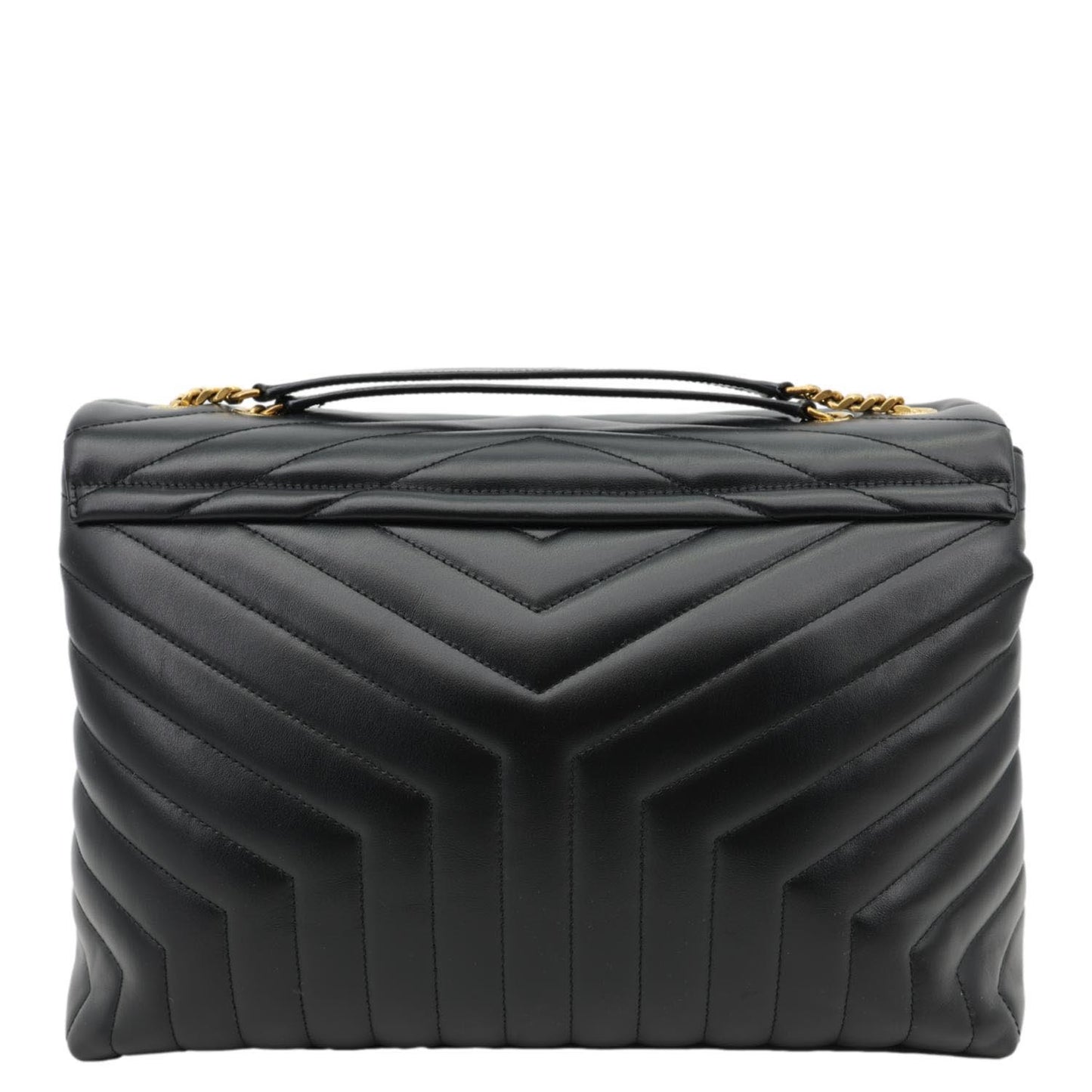 YVES SAINT LAURENT Loulou Large Quilted Leather Crossbody Bag Black
