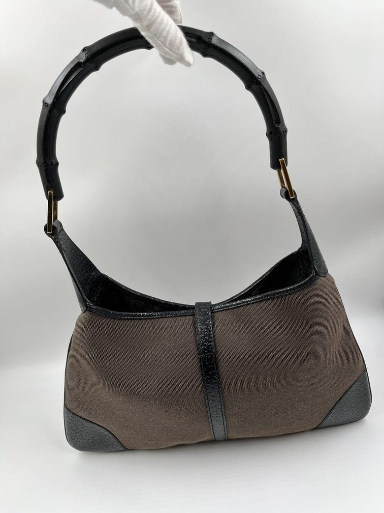 Gucci Nylon Leather Canvas Shoulder Bag