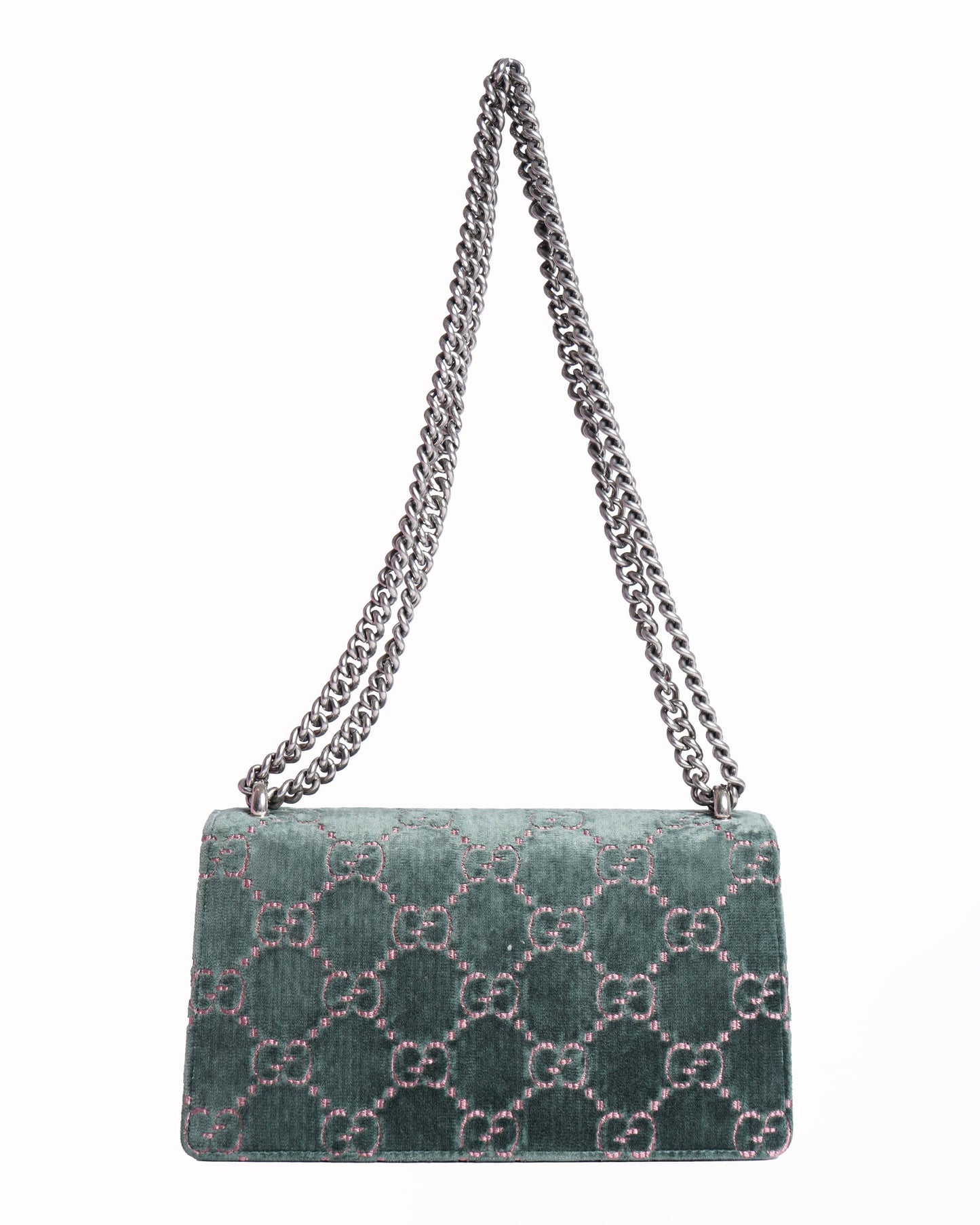 Gucci Lou Monogram Chain Leather Shoulder Bag