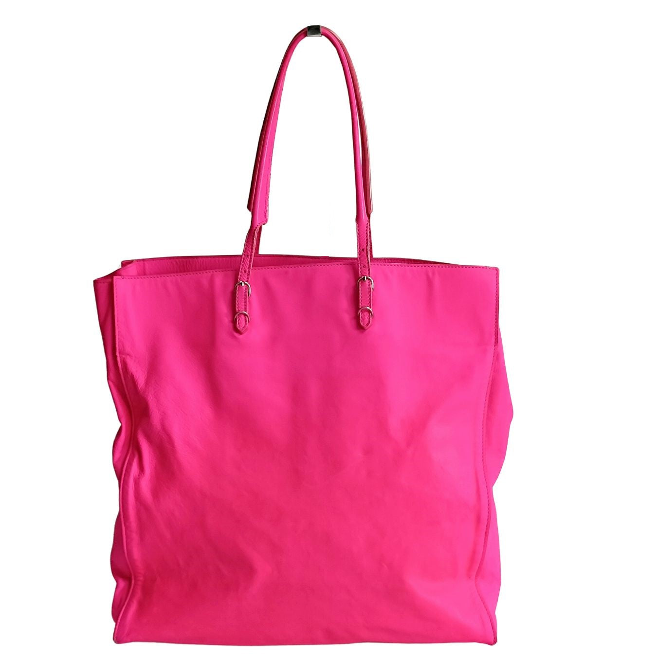 Balenciaga Balenciaga Balenciaga Papier vertical shoulder bag in fuchsia leather