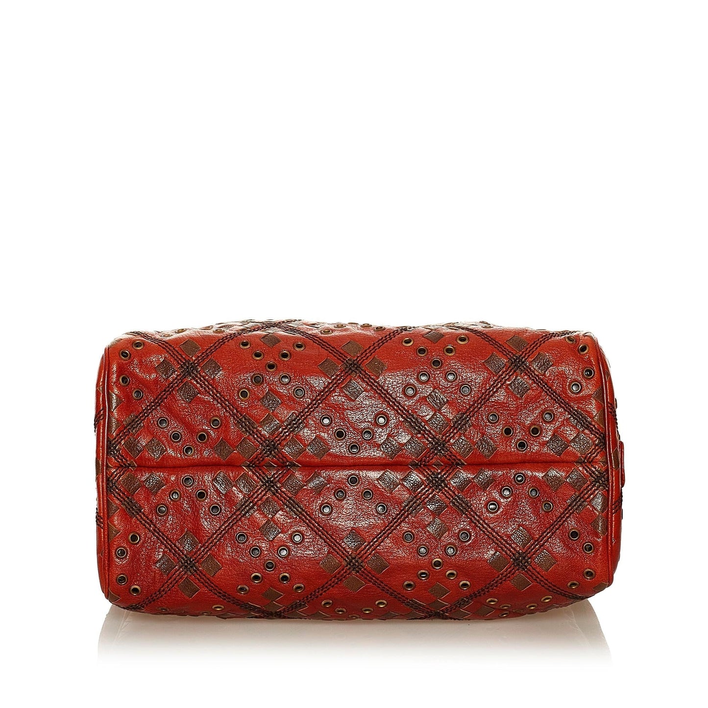 Luxury Bottega Veneta Intrecciato Grommet Leather Boston Bag (SHG-EVr6JH)
