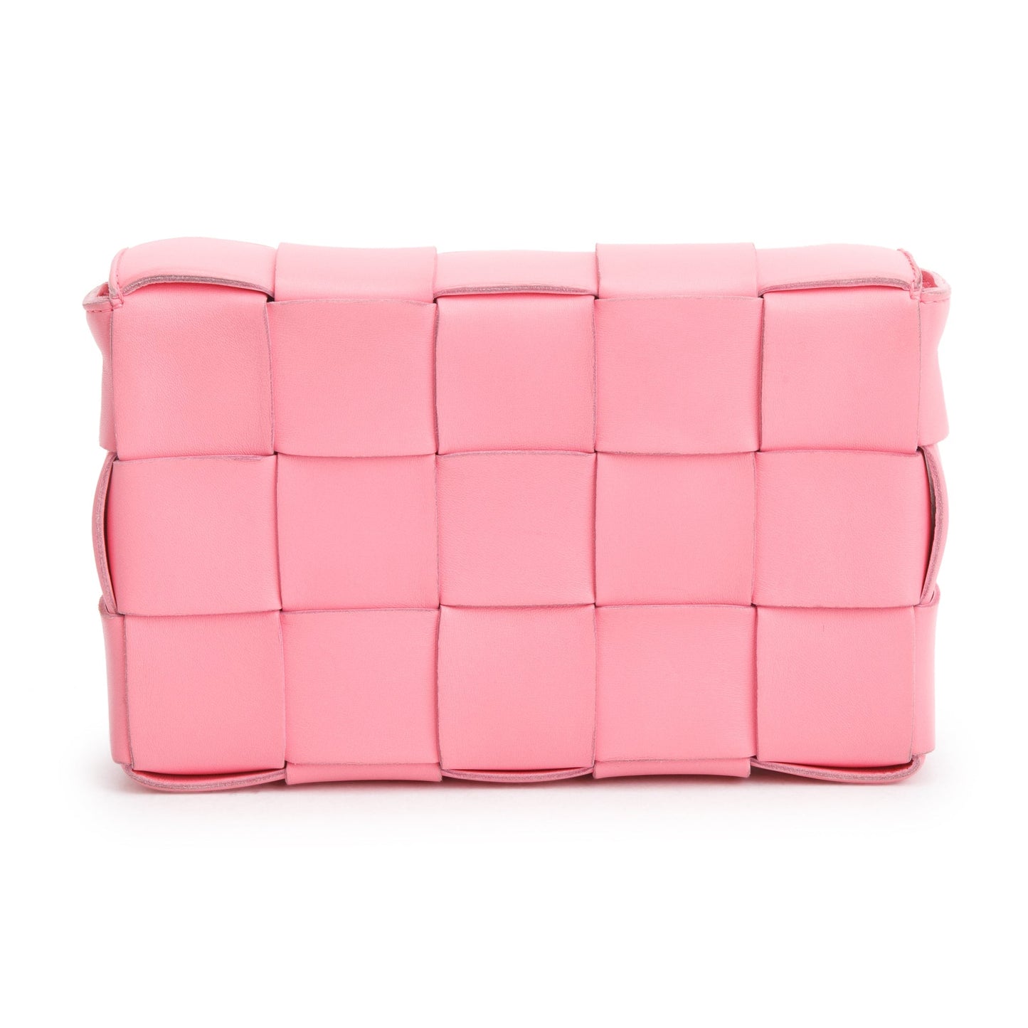 Bottega Veneta Pink Leather Intrecciato Classic Cassette Bag