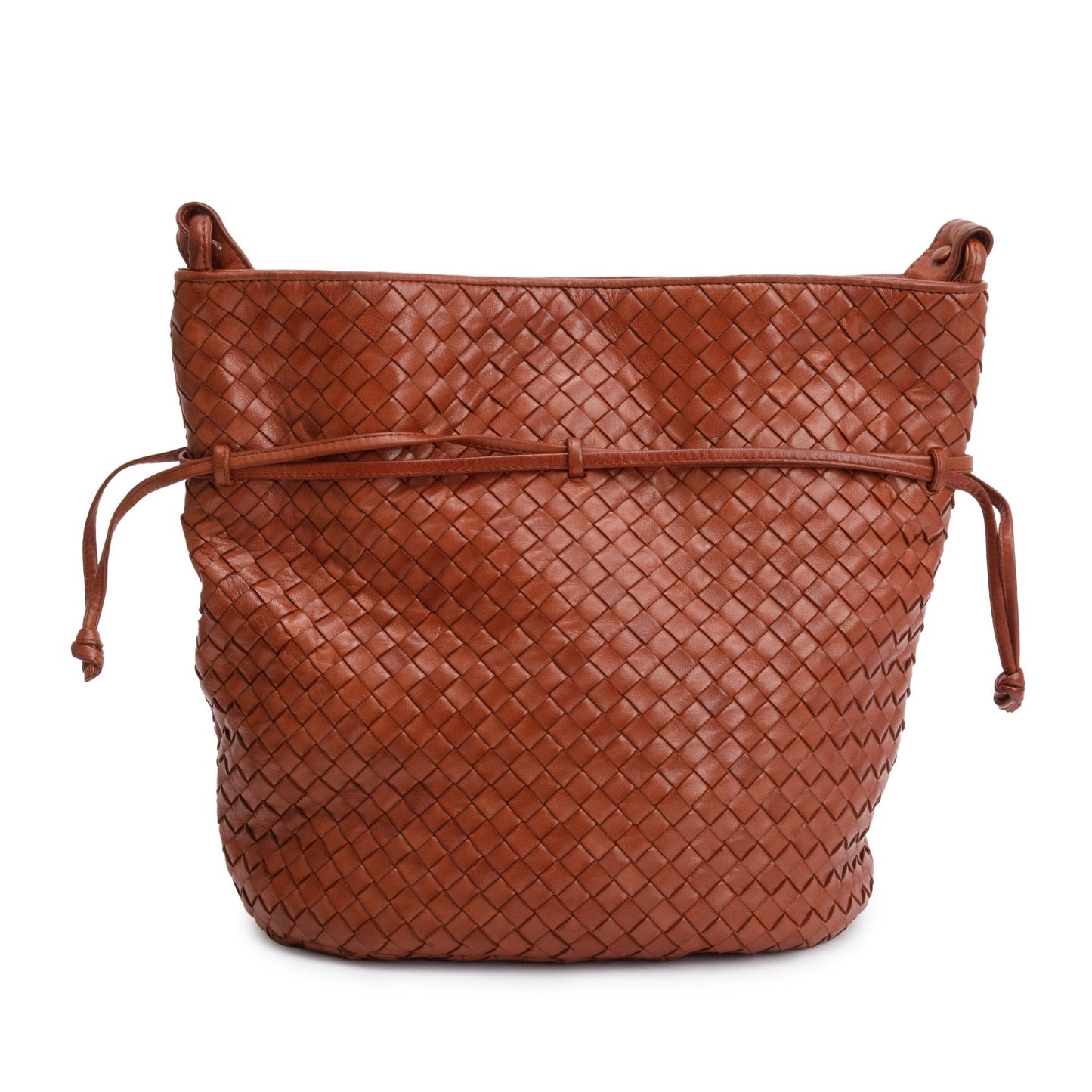 Bottega Veneta Brown Intrecciato Leather Drawstring Shoulder Bag