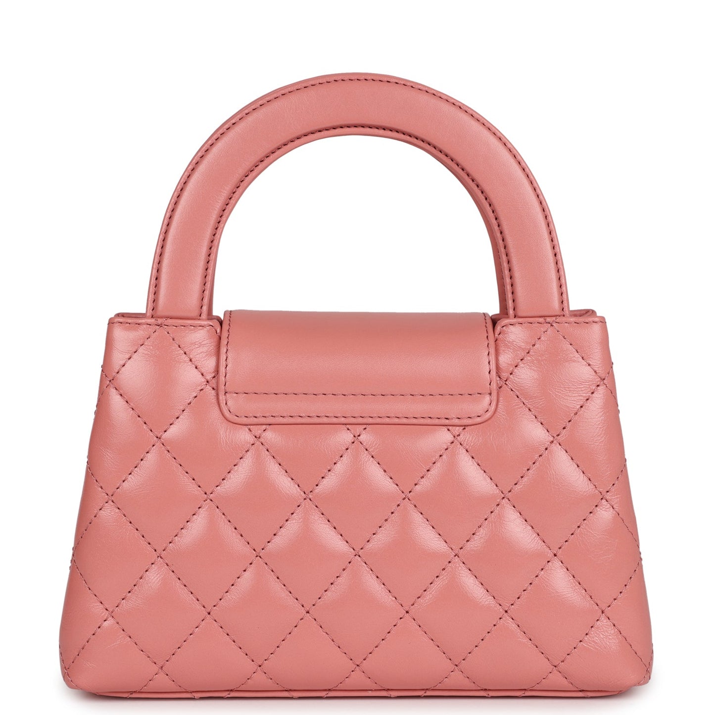 Chanel Small Kelly Shopper Pink Shiny Aged Calfskin Brushed Gold Hardware Handbag
