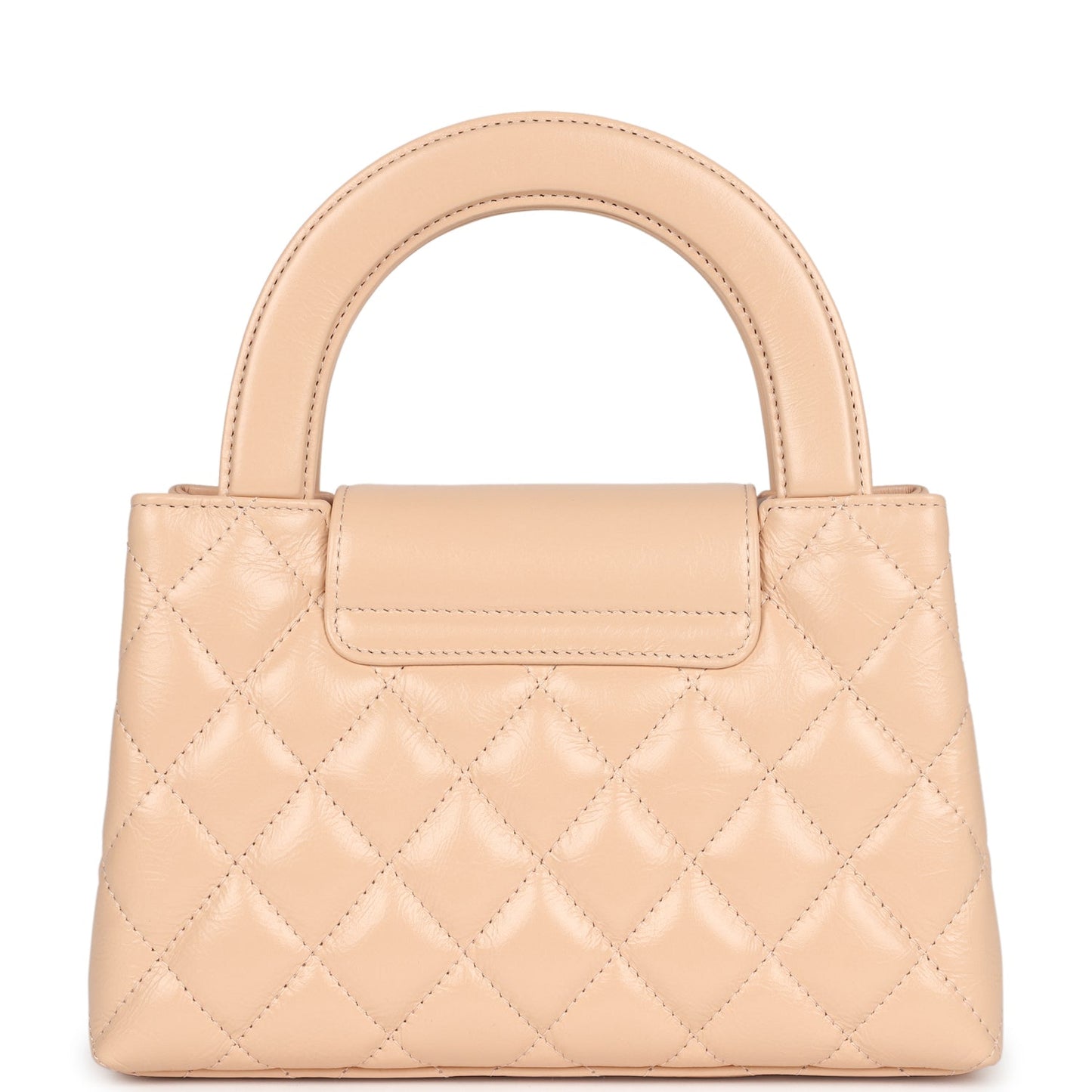 Chanel Small Kelly Shopper Beige Shiny Aged Calfskin Brushed Gold Hardware Handbag