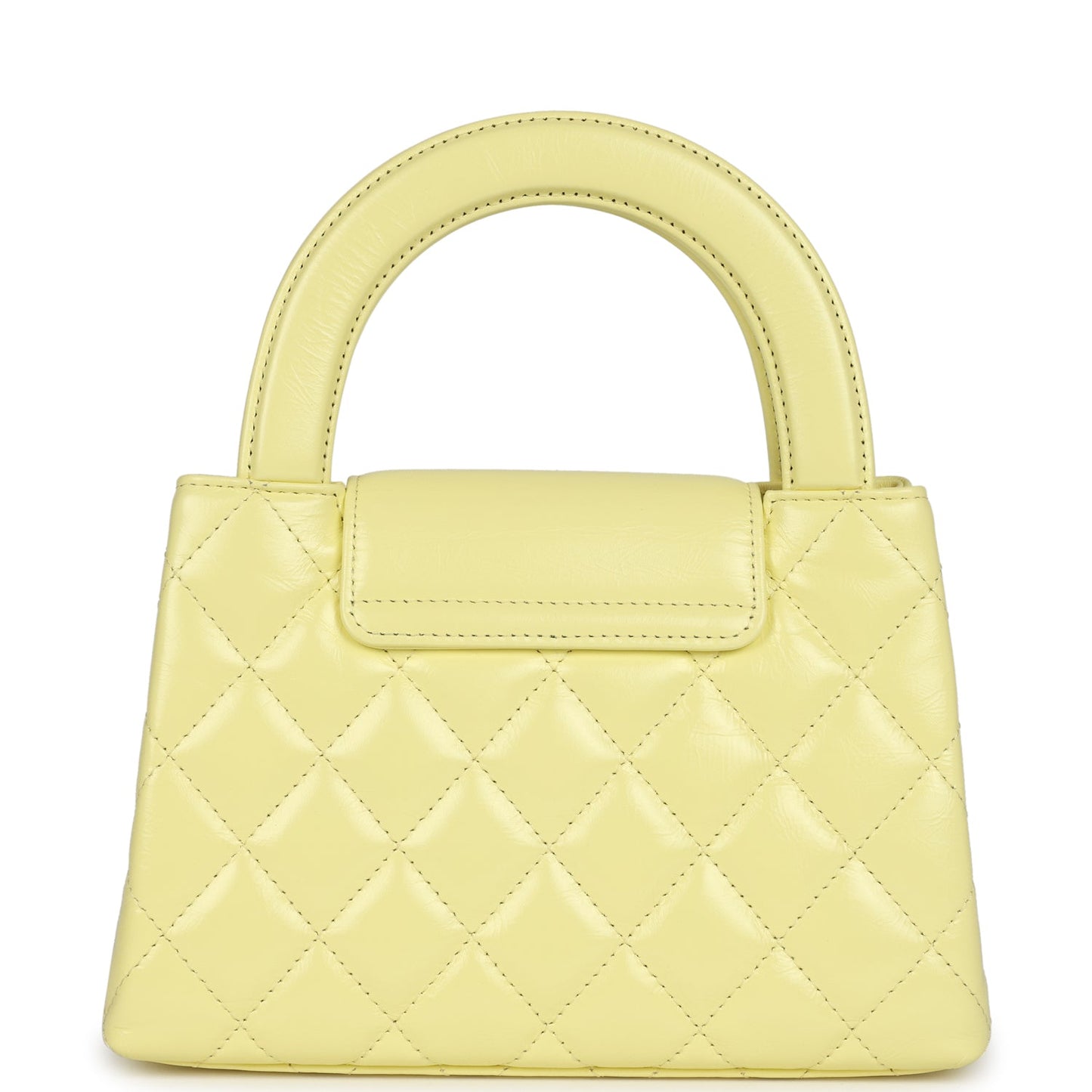 Chanel Small Kelly Yellow Shiny Aged Calfskin Brushed Gold Hardware Handbag